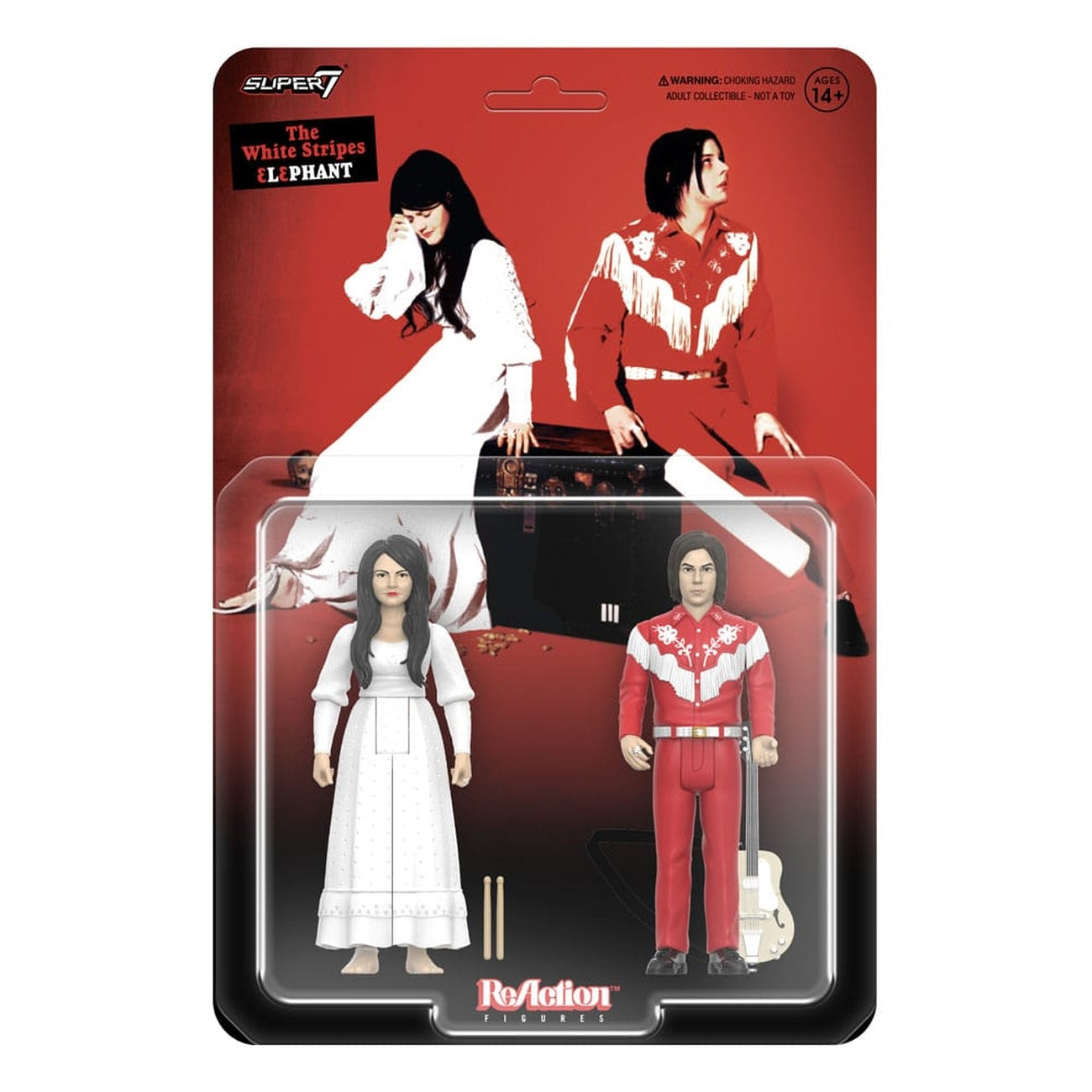 Produktbild The White Stripes ReAction Actionfiguren 2er-Pack Wave 02 The White Stripes (Elephant) 10 cm
