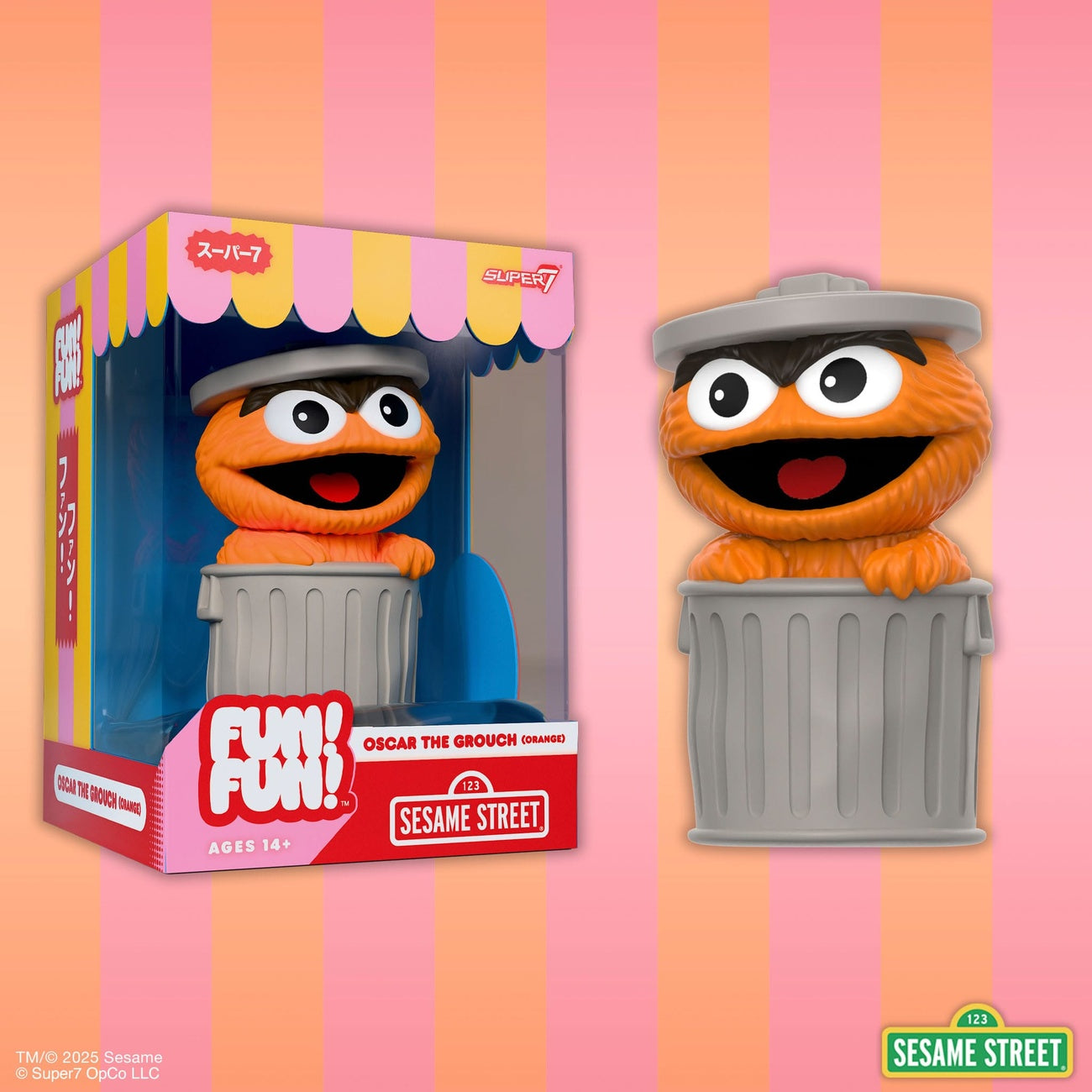 Produktbild Sesamstraße FUN! FUN! Soft Vinyl Figur Oscar the Grouch (Orange) 13 cm