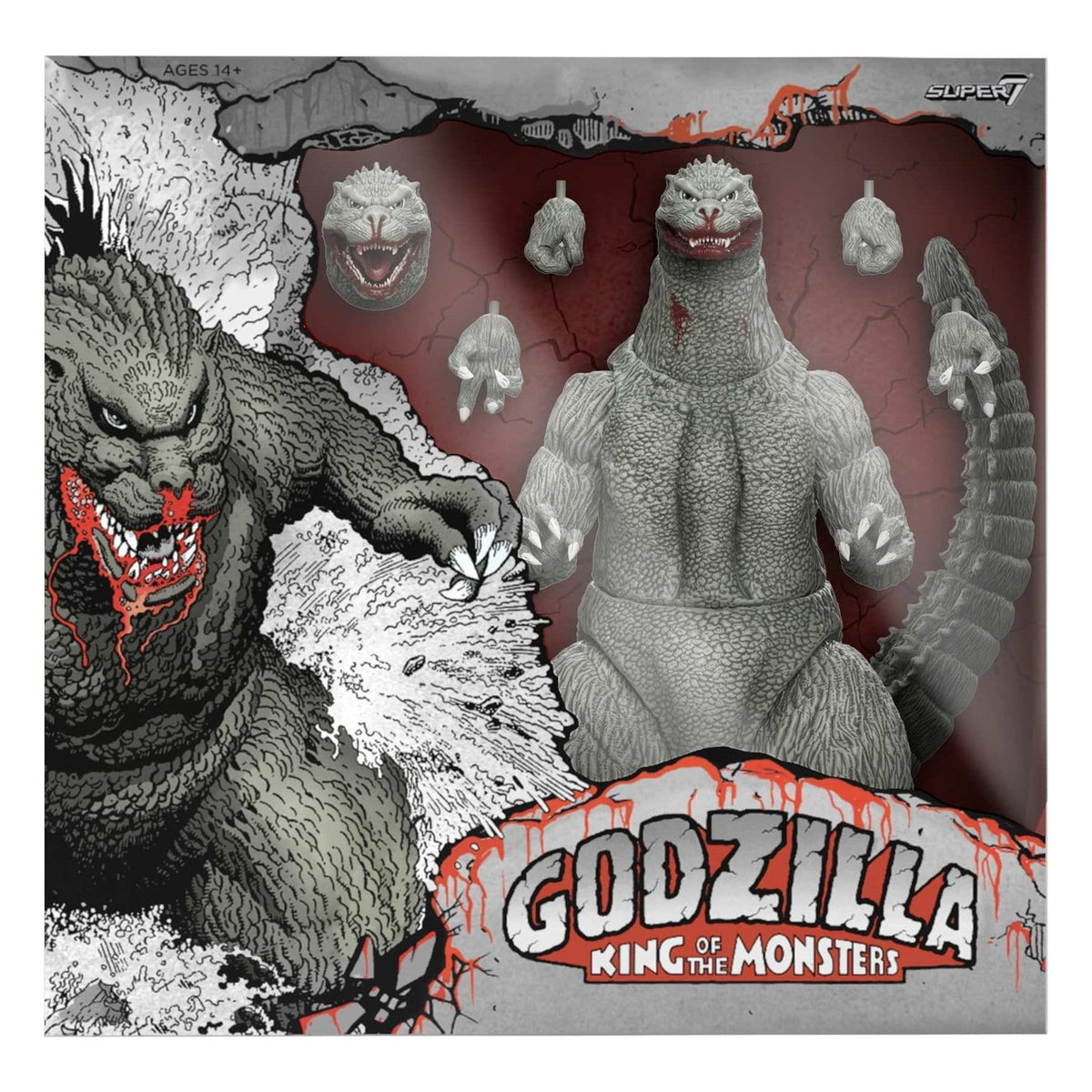 Produktbild Godzilla (1989) Toho Ultimates Actionfigur Godzilla (Greyscale Comic Book - Thirsty for Blood) 24 cm