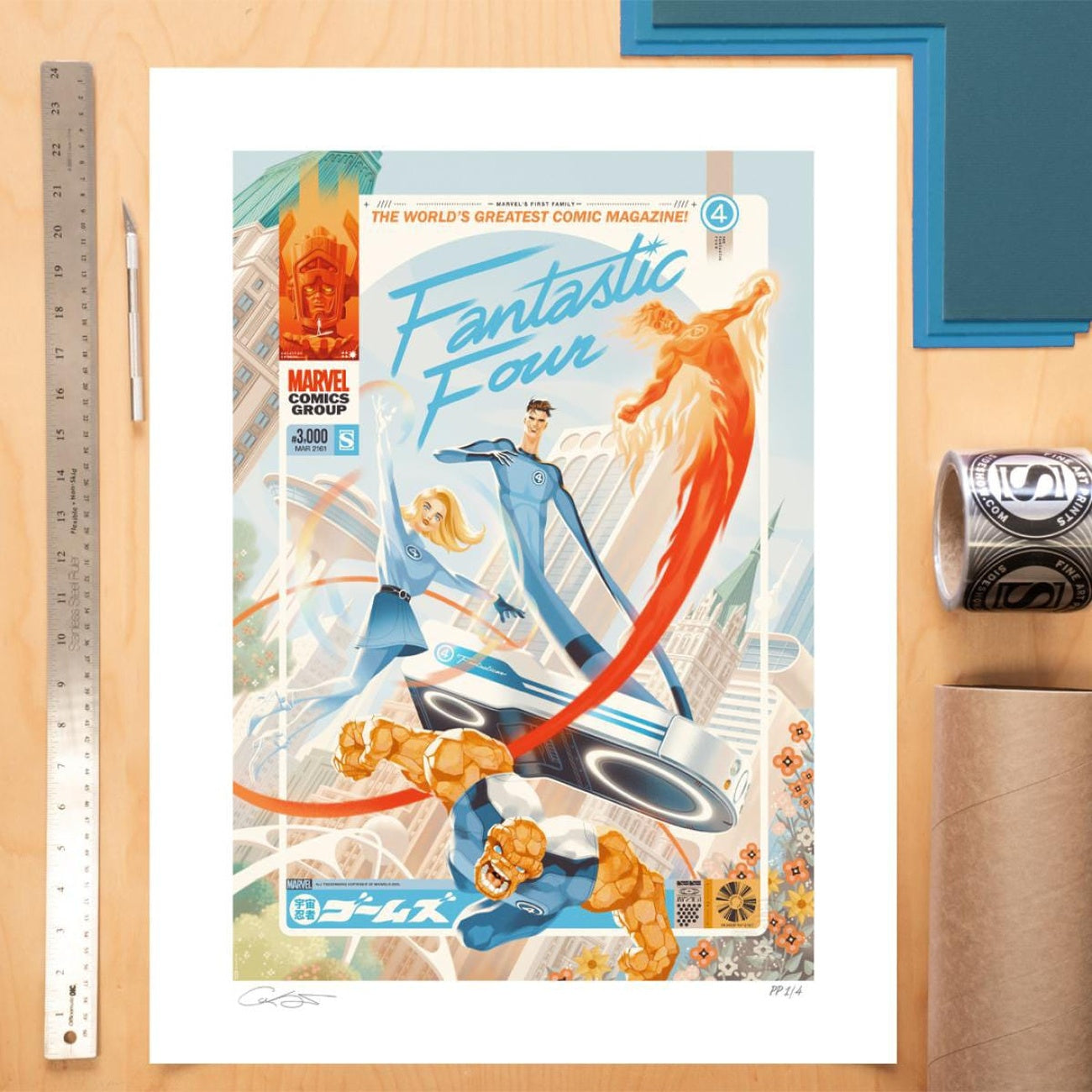 Produktbild Marvel Fantastic Four #48 Kunstdruck Marvel's First Family: The Fantastic Four! 61 x 41 cm - ungerahmt
