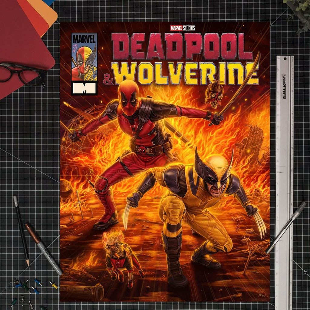 Produktbild Marvel Kunstdruck Deadpool & Wolverine 46 x 61 cm - ungerahmt