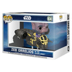 Produktbild Star Wars: The Mandalorian and Grogu POP! Rides Deluxe Vinyl Wackelkopf-Figur Zeb Orrelios in the Razor Crest 9 cm