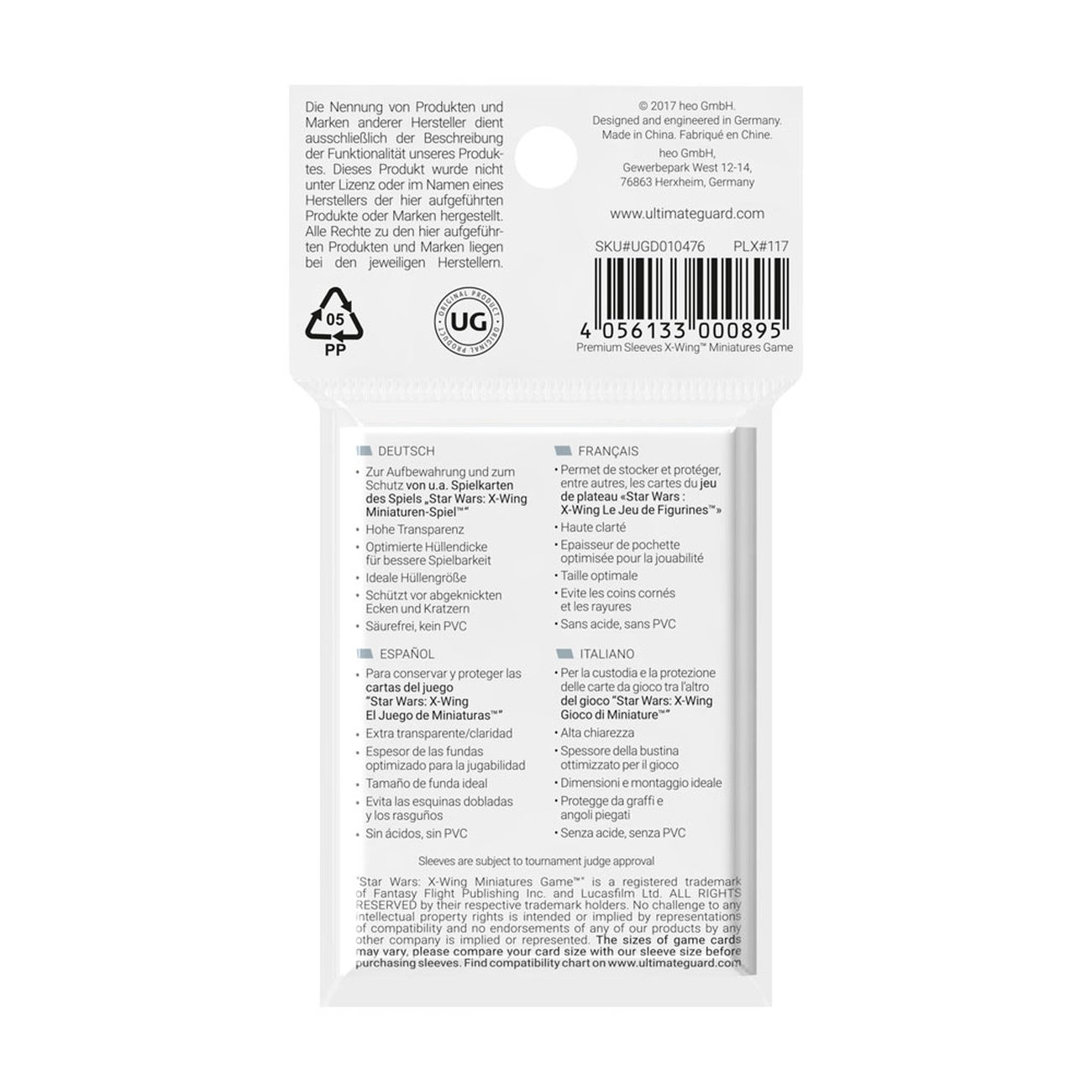Produktbild Ultimate Guard Board Game Sleeves (50) - X-Wing Miniatures Game