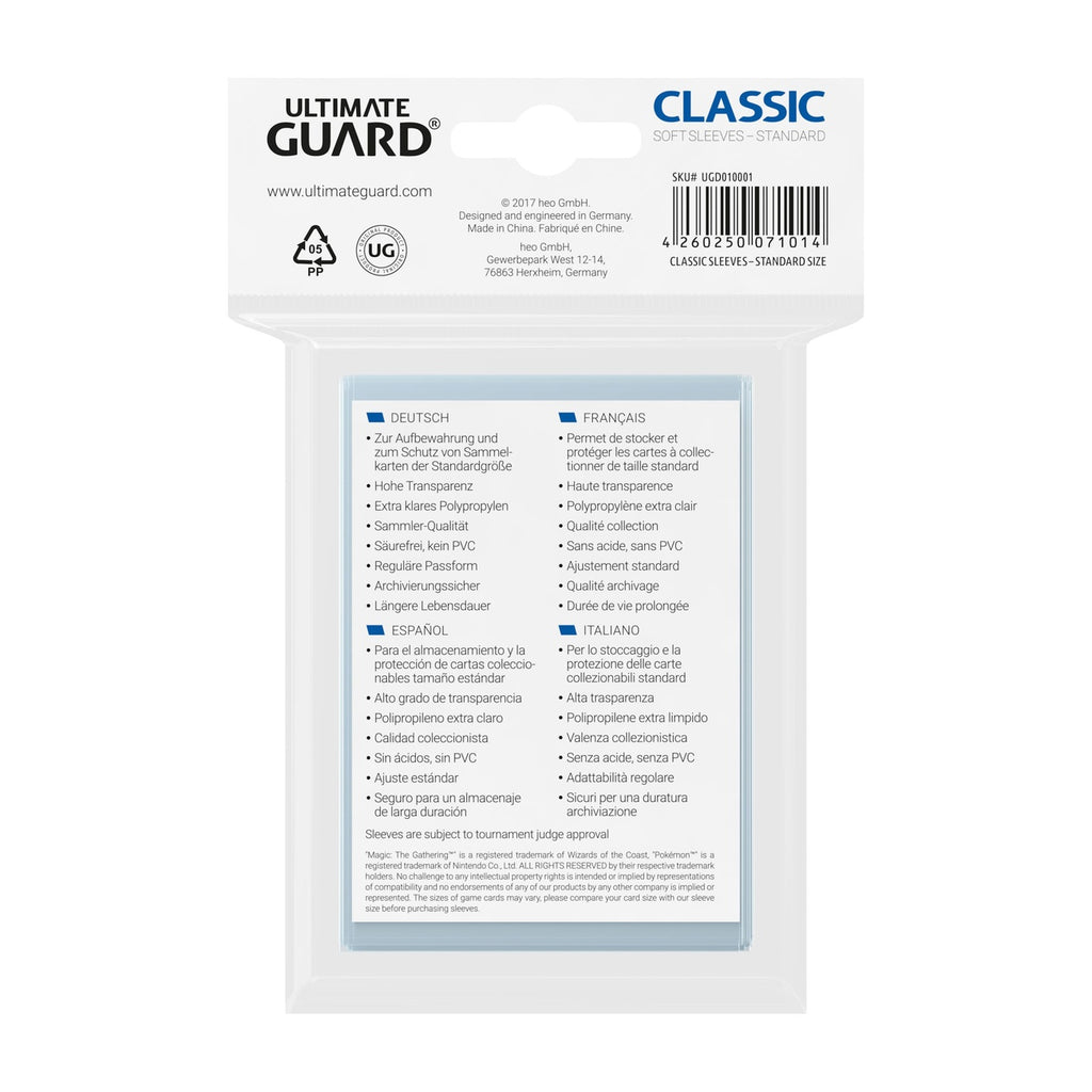 Produktbild Ultimate Guard Classic Sleeves Standard Size (100)