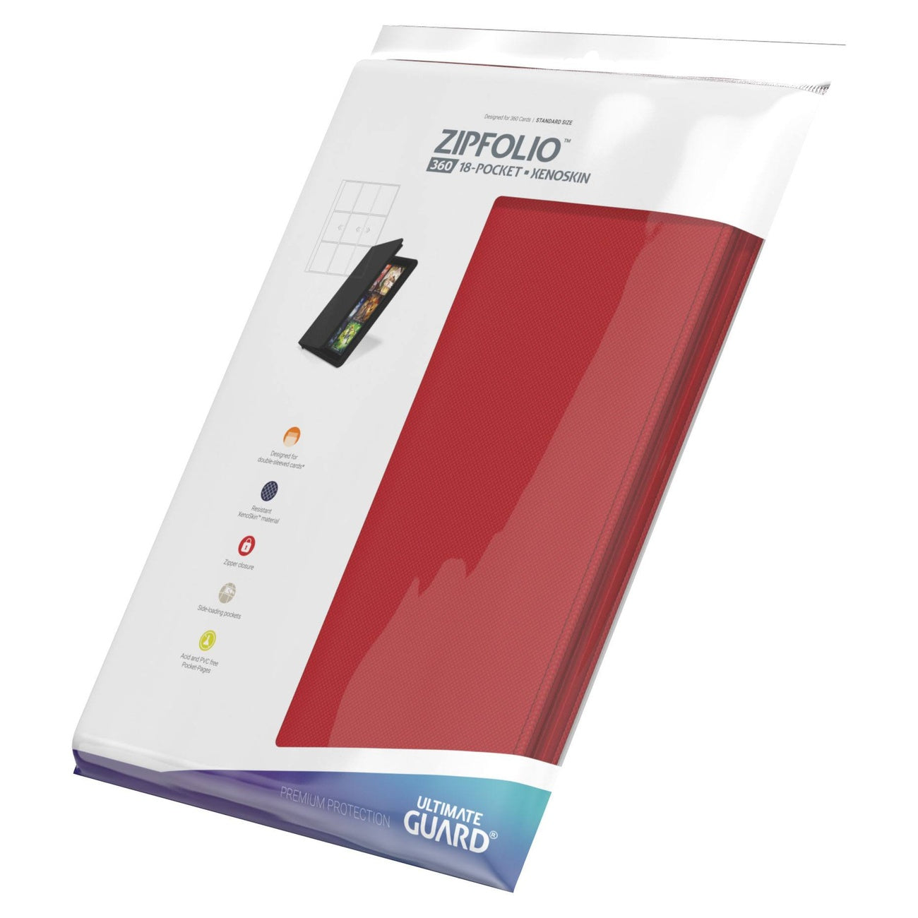 Produktbild Ultimate Guard Zipfolio 360 18-Pocket Xenoskin - Red