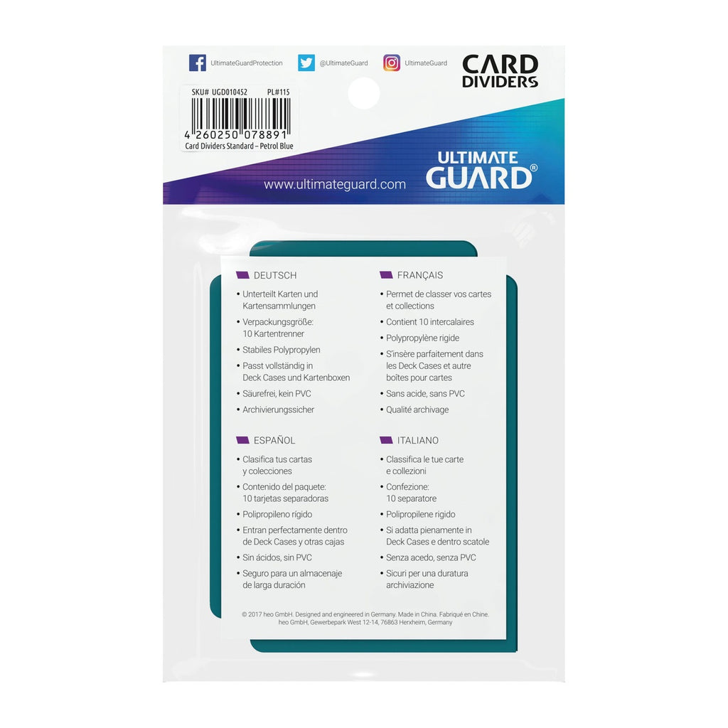 Produktbild Ultimate Guard Card Dividers Standard Size (10) - Petrol