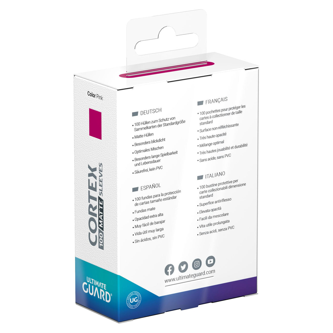 Produktbild Ultimate Guard Cortex Sleeves Matte Standard Size (100) - Pink