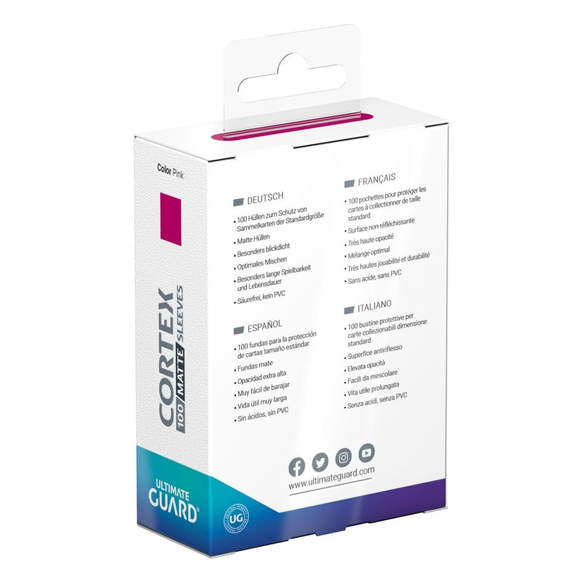 Produktbild Ultimate Guard Cortex Sleeves Matte Standard Size (100) - Pink