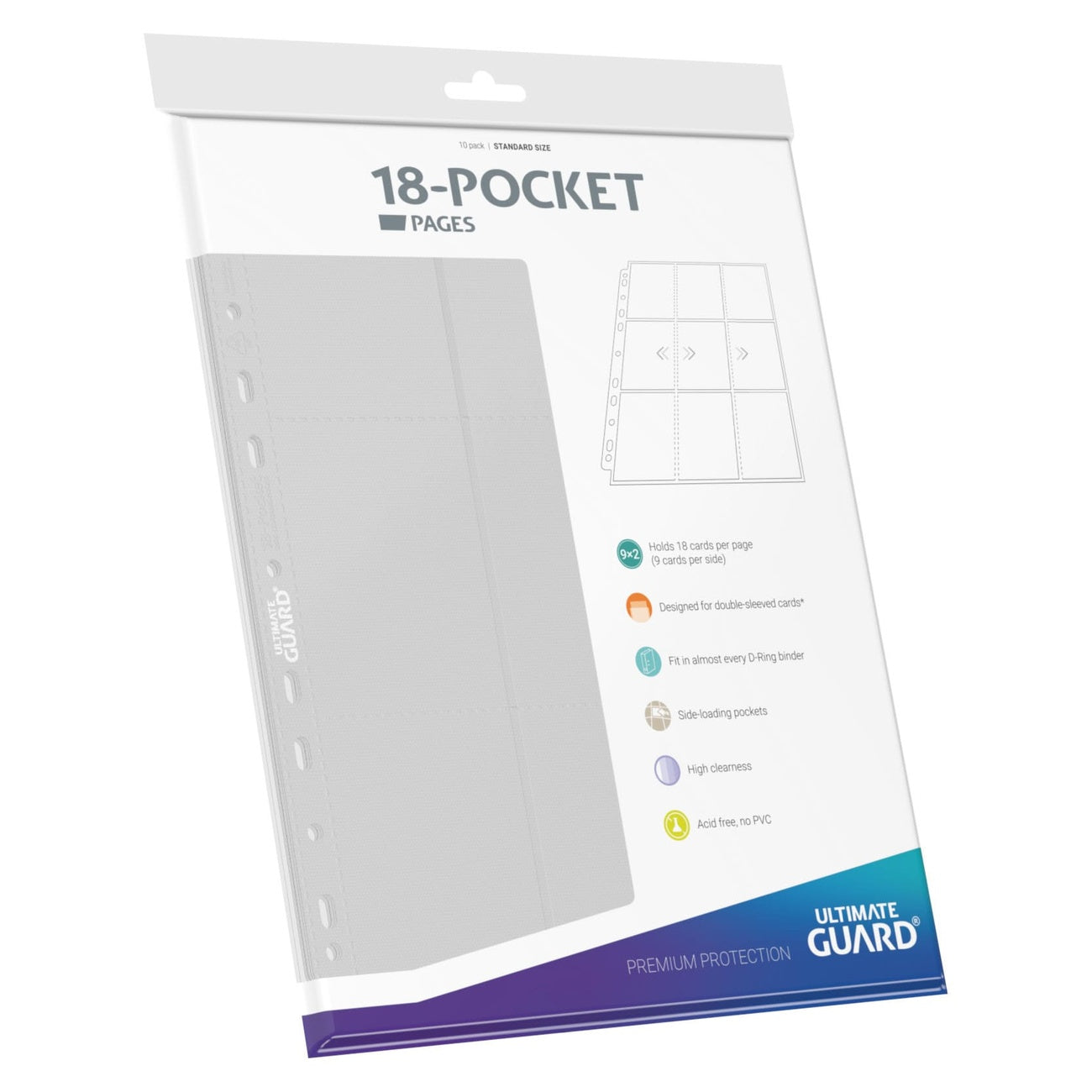 Produktbild Ultimate Guard 18-Pocket Pages Side-Loading (10) - White