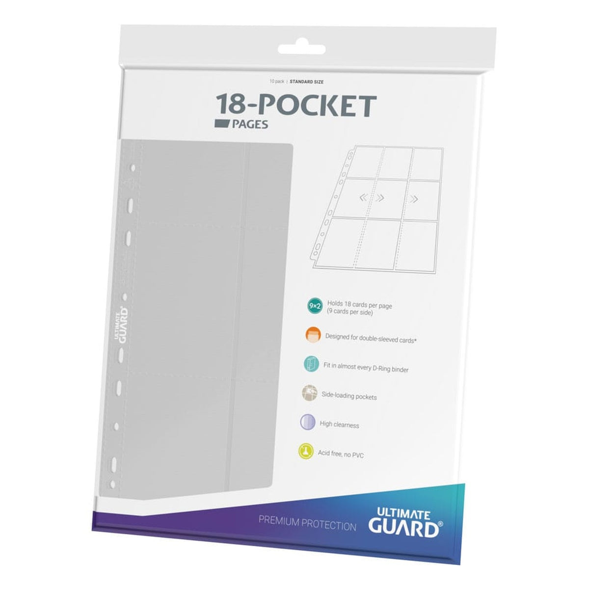 Produktbild Ultimate Guard 18-Pocket Pages Side-Loading (10) - White