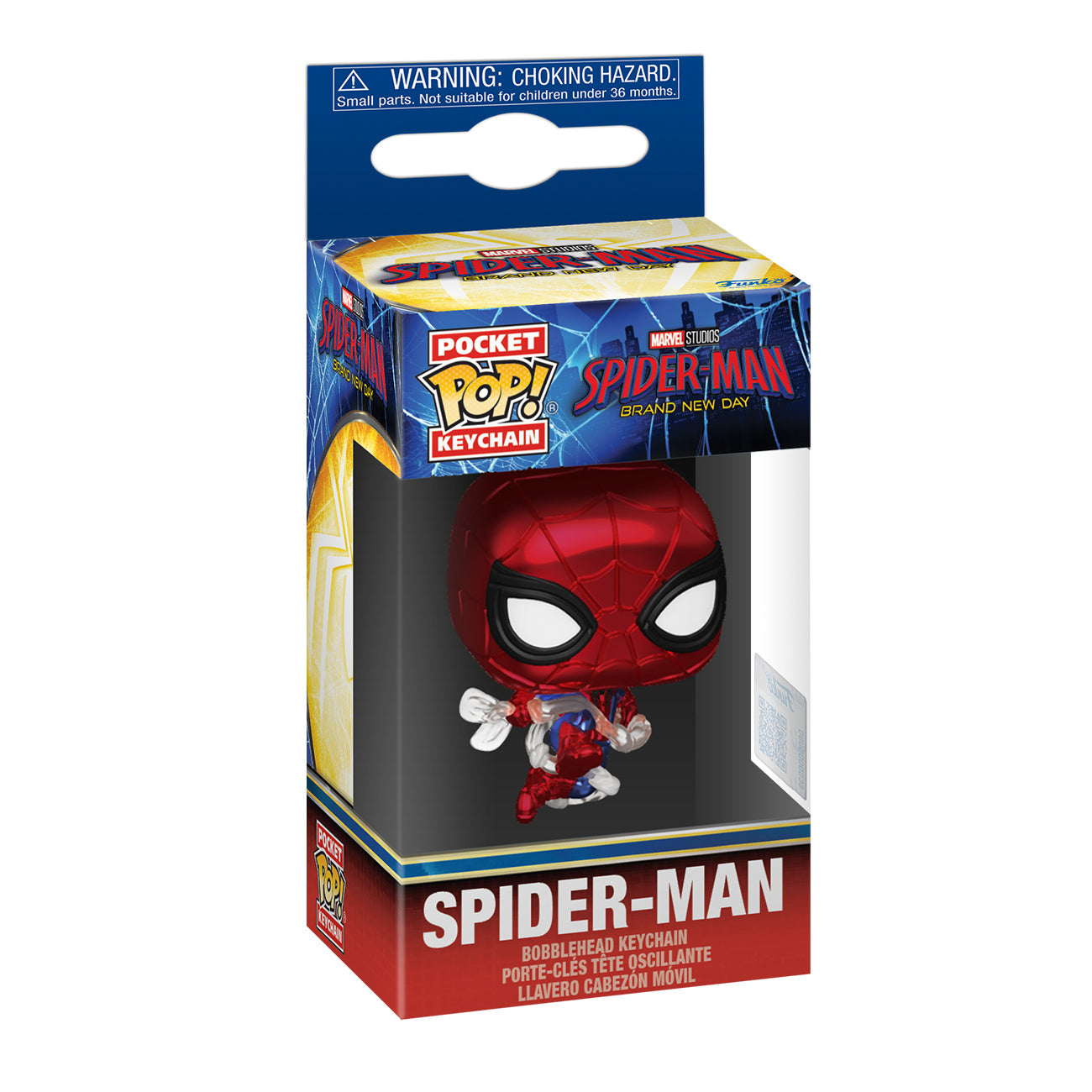Produktbild Spider-Man: Brand New Day - Metallic Funko Pop Schlüsselanhänger