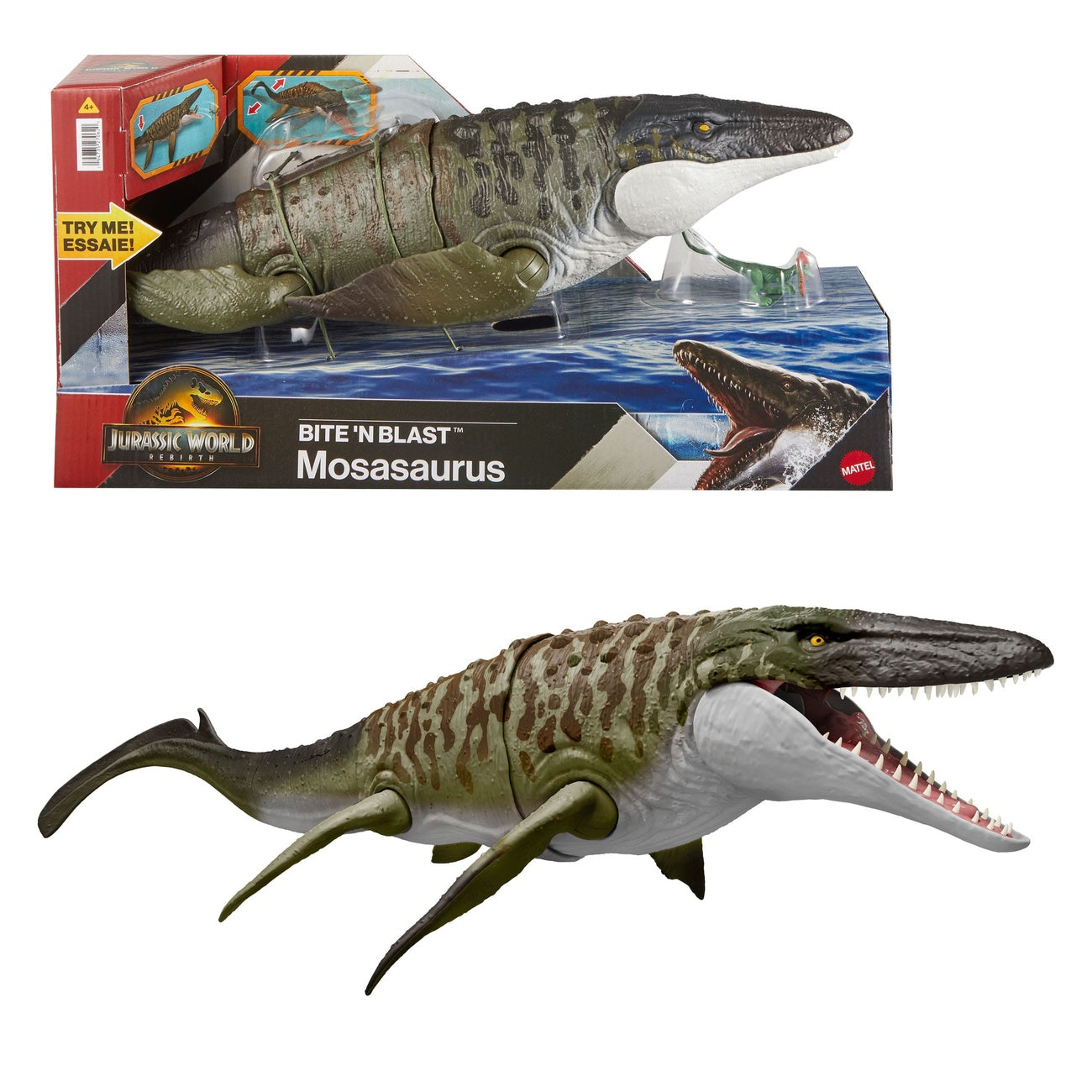 Produktbild Jurassic World: Rebirth Actionfigur Bite 'n Blast Mosasaurus 65 cm
