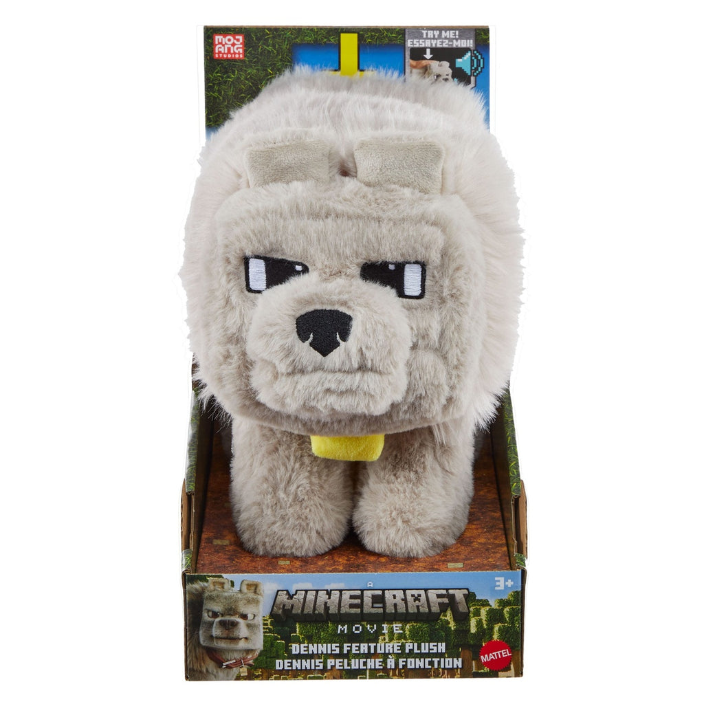 Produktbild Ein Minecraft Film Plüschfigur mit Sound Dennis der Wolf 20 cm