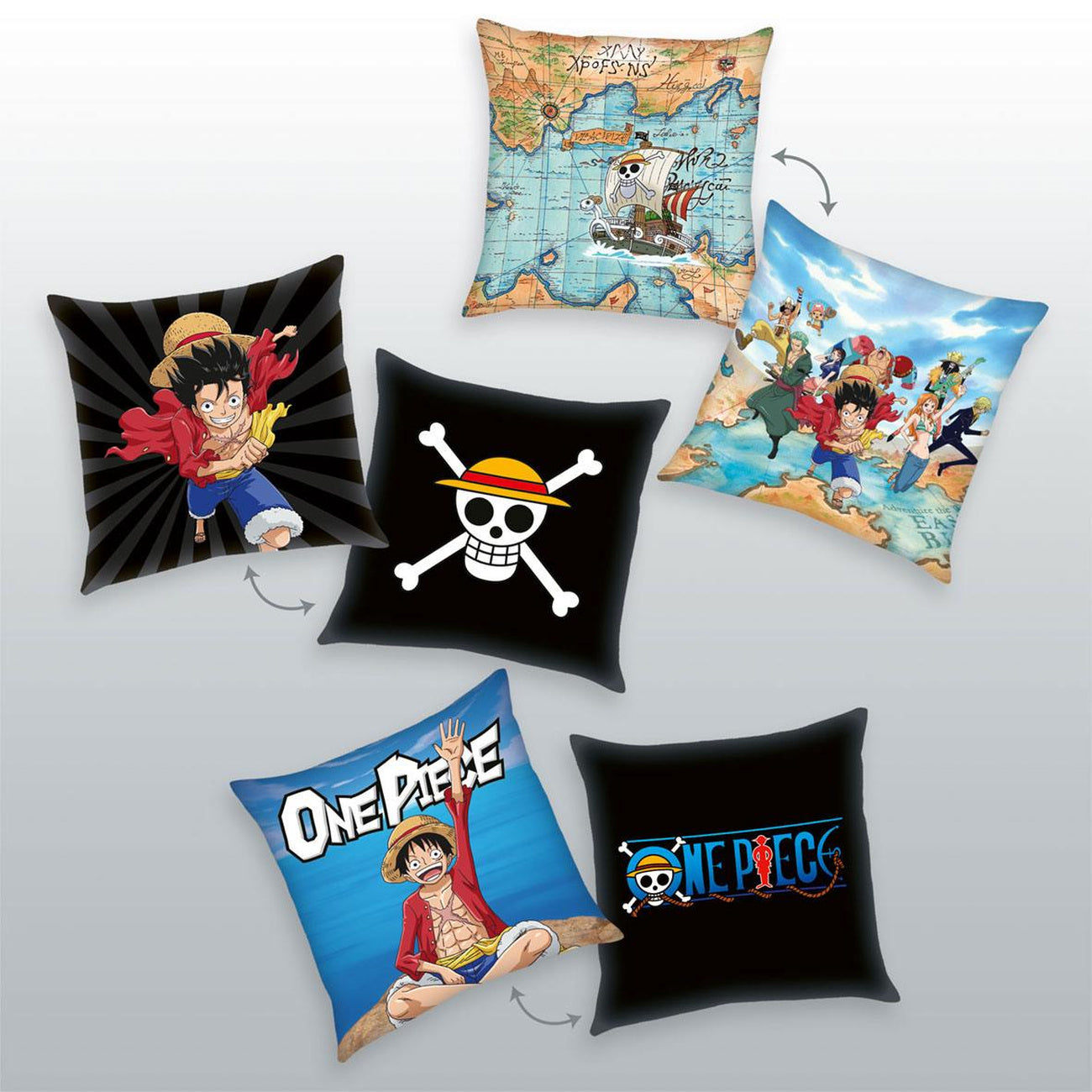 Produktbild One Piece Kissen 3er-Pack Characters 40 x 40 cm