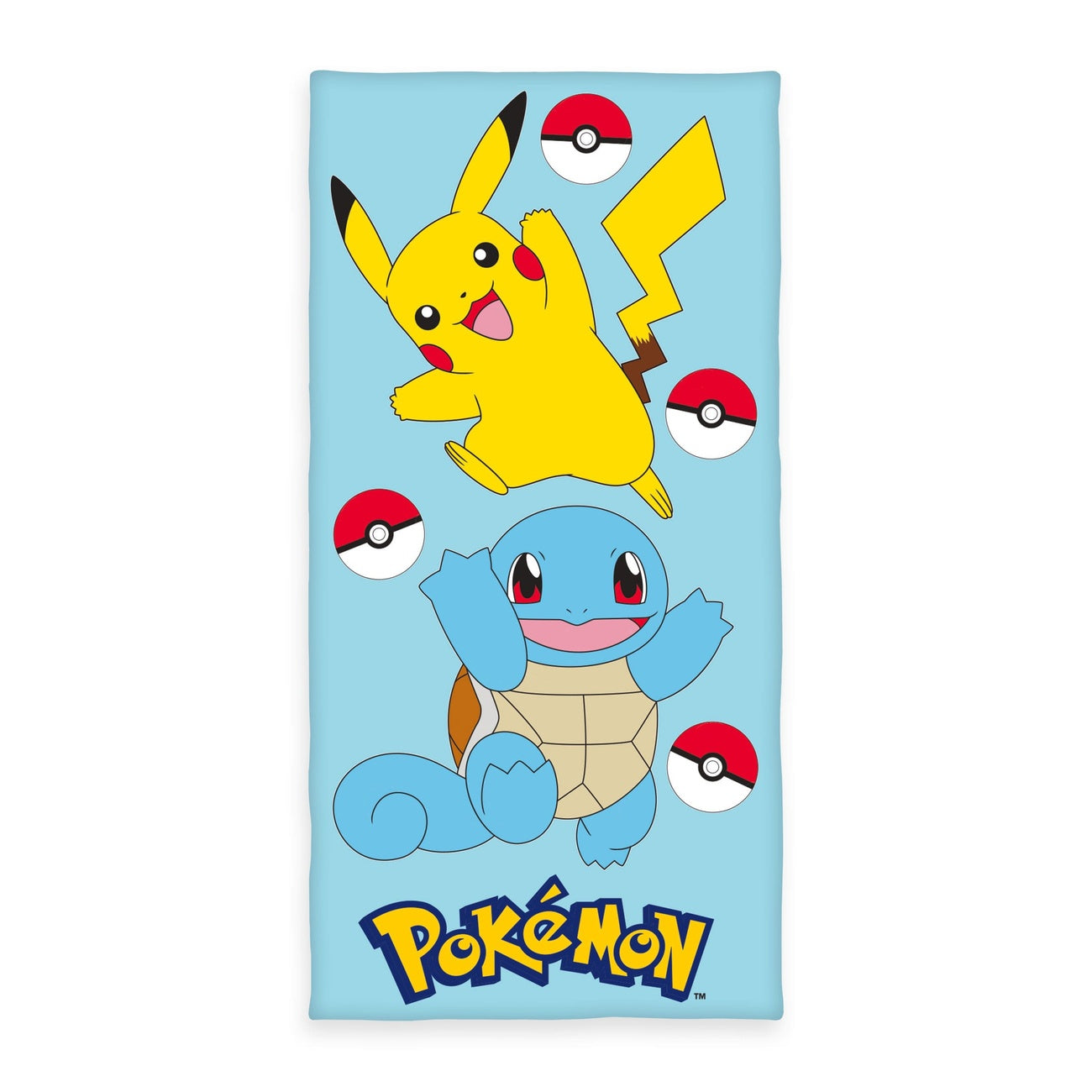 Produktbild Pokémon Velours-Handtuch Pikachu & Schiggy 75 x 150 cm