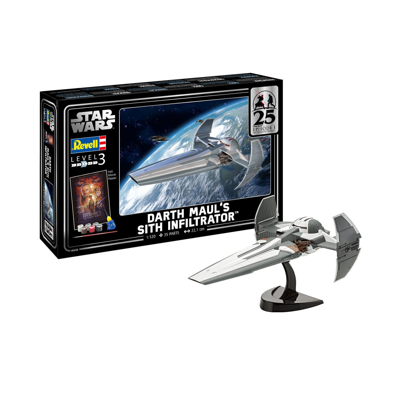 Produktbild Star Wars Episode I Modellbausatz Geschenkset 1/120 Darth Maul's Sith Infiltrator 22 cm