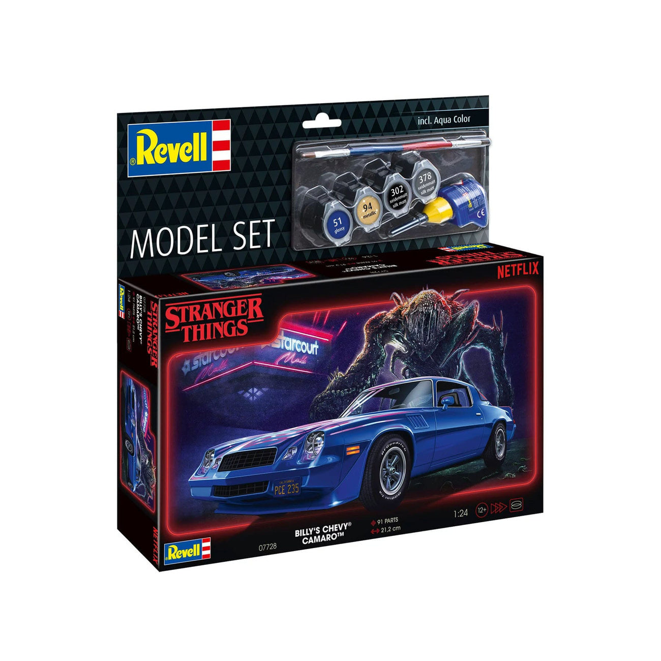 Produktbild Stranger Things Modellbausatz-Set 1/25 Chevy Camaro Z/28 (Aqua Color) 19 cm