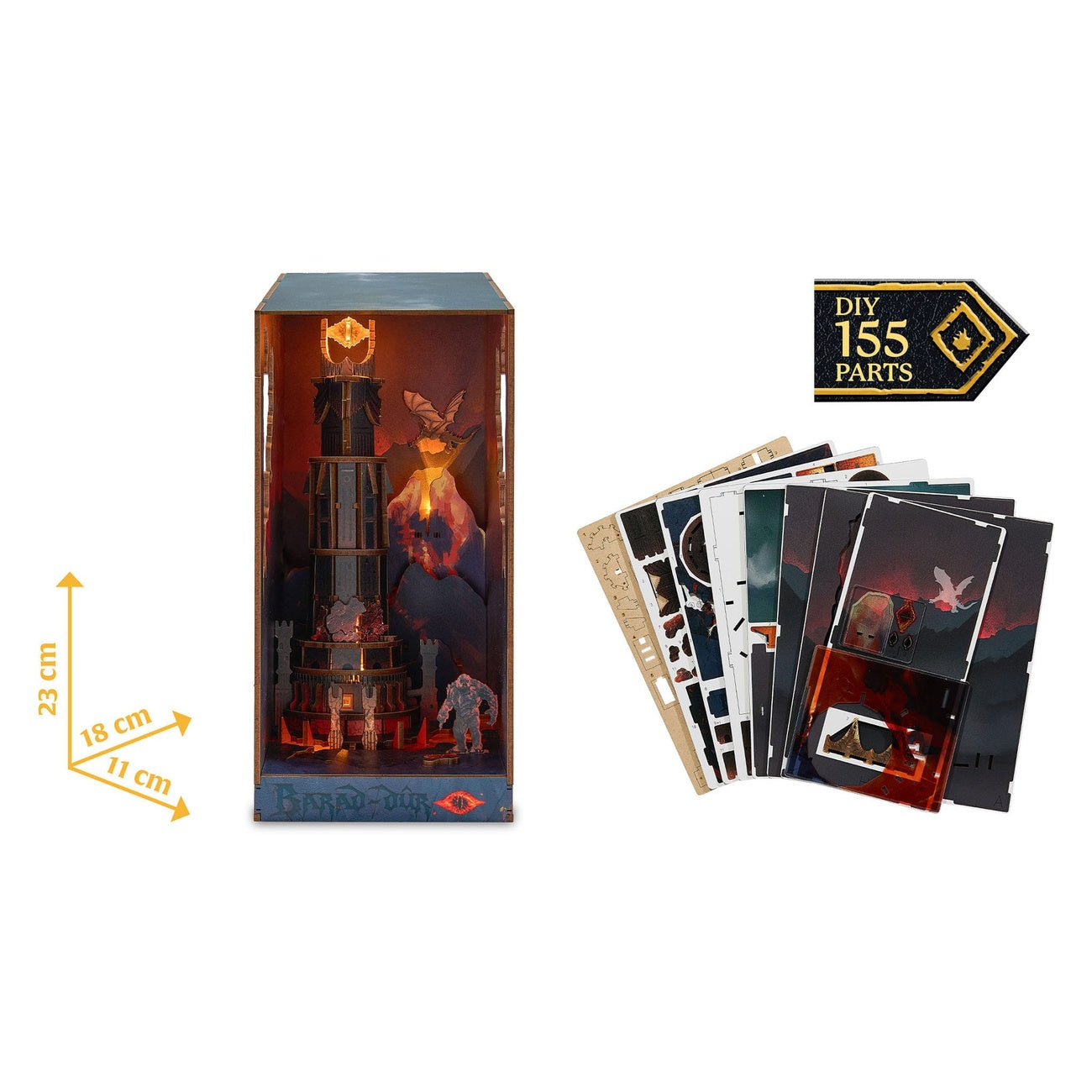 Produktbild Der Herr der Ringe Tiny Adventures Book Nook Mini-Diorama Barad-Dûr 23 cm