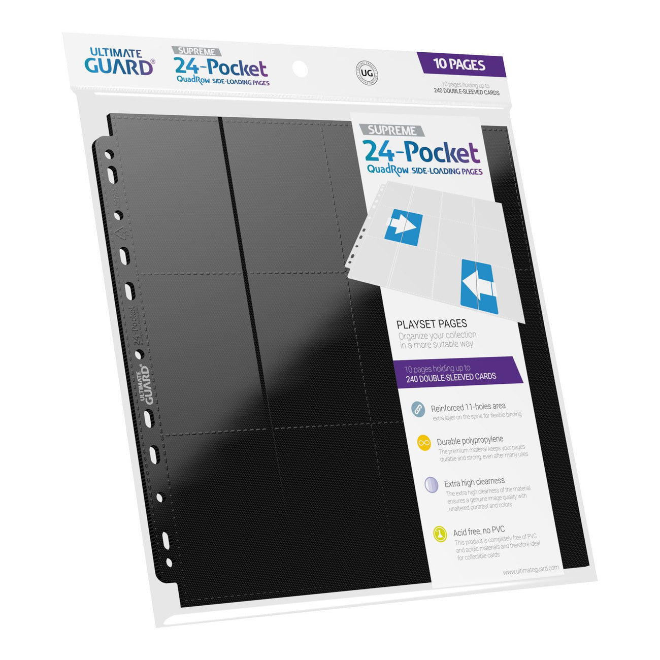 Produktbild Ultimate Guard 24-Pocket QuadRow Pages Side-Loading (10) - Black