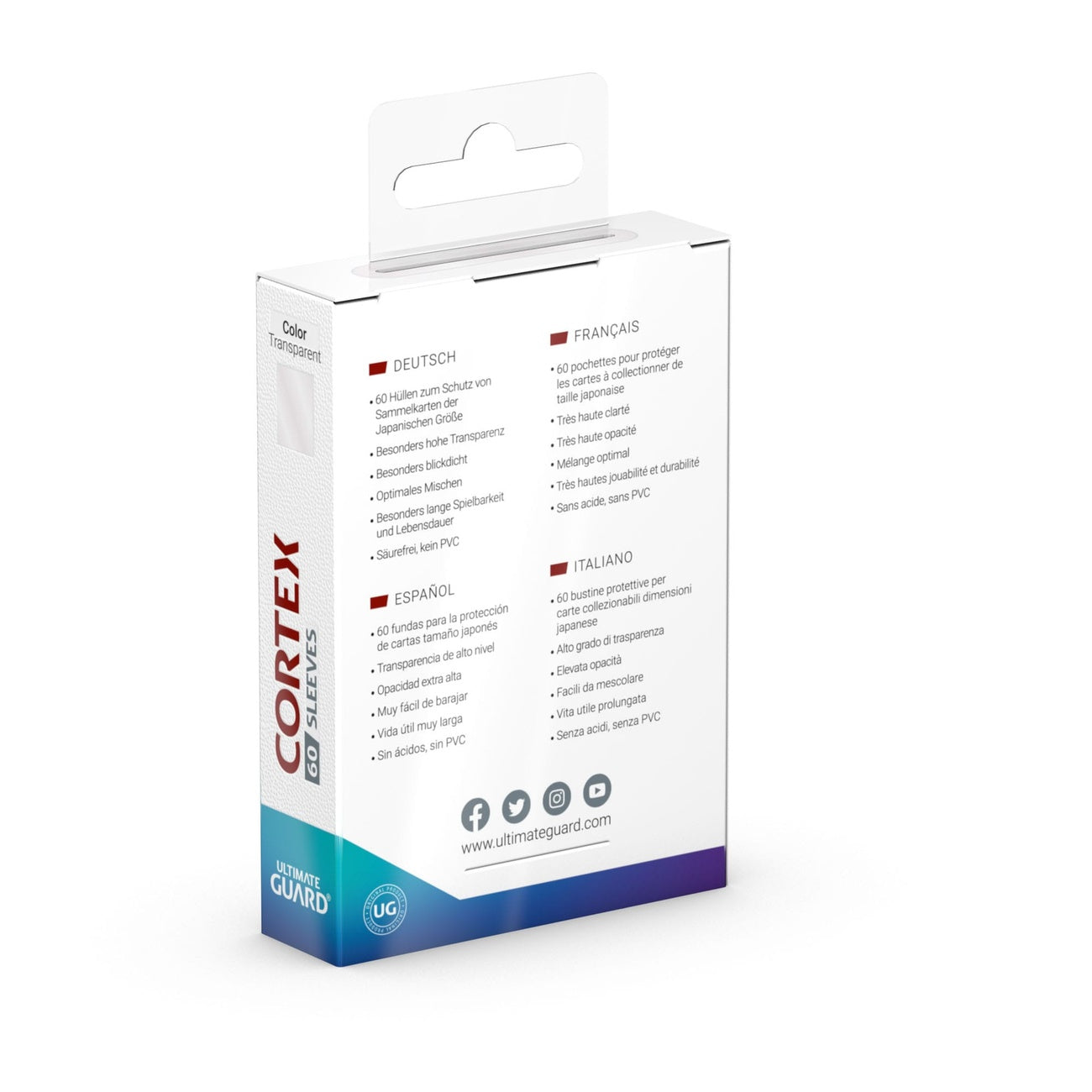 Produktbild Ultimate Guard Cortex Sleeves Japanese Size (60) - Transparent