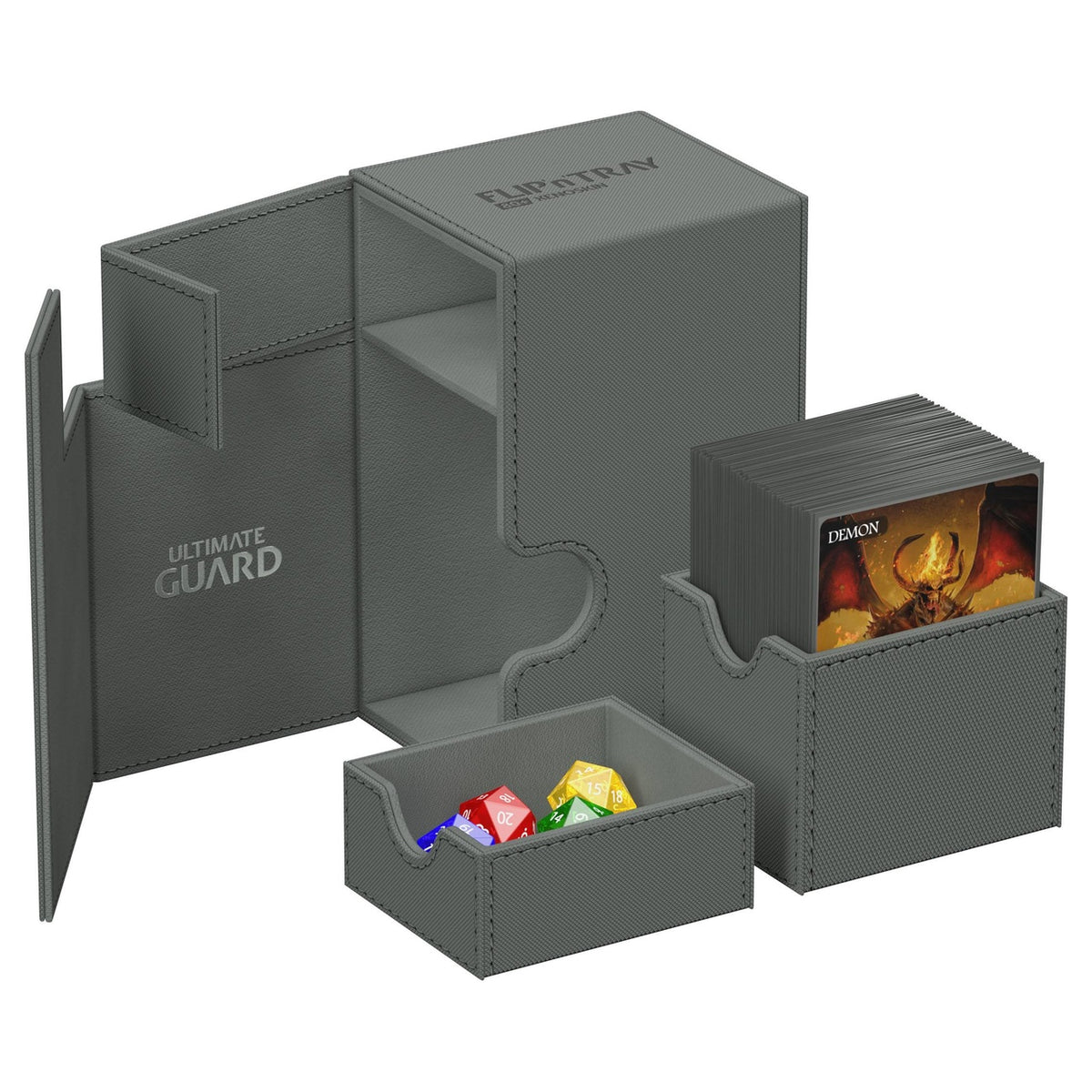 Produktbild Ultimate Guard Flip'n'Tray 80+ XenoSkin Deckbox grau