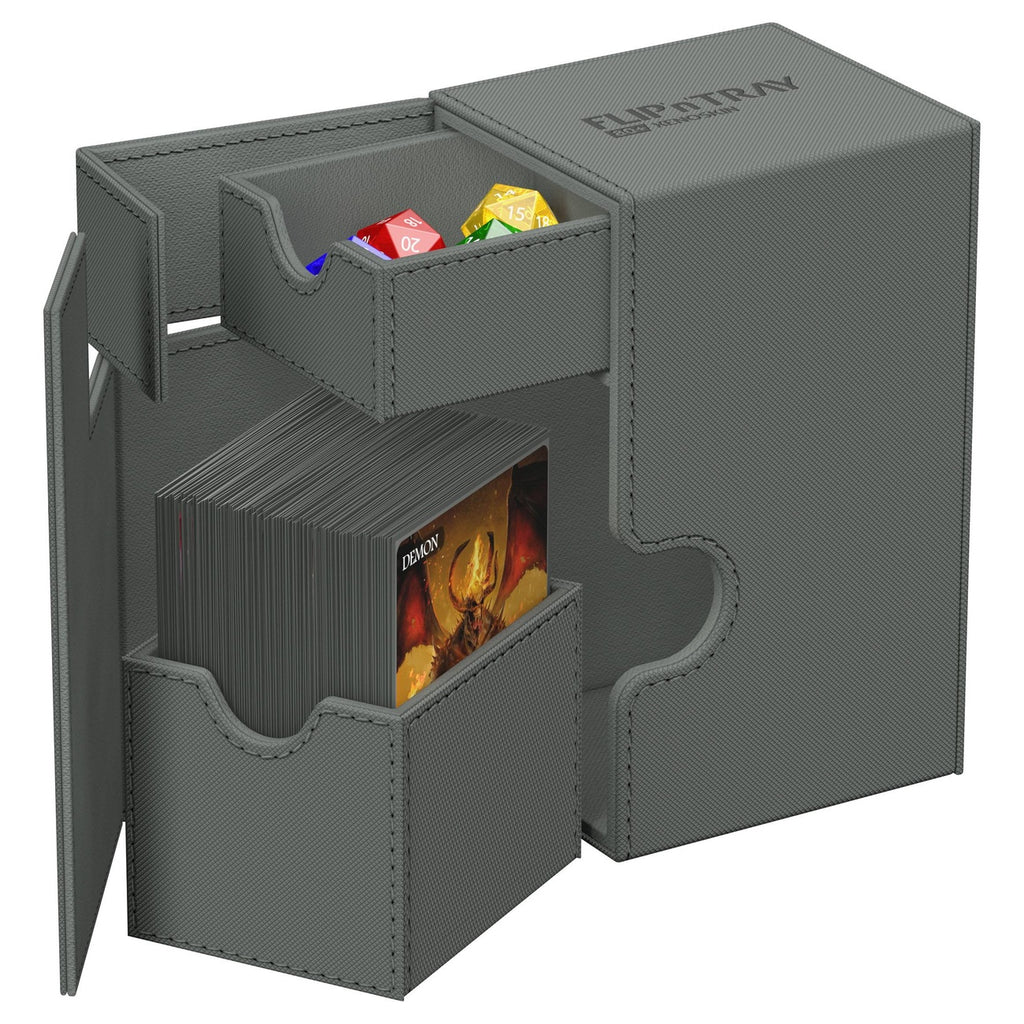 Produktbild Ultimate Guard Flip'n'Tray 80+ XenoSkin Deckbox grau