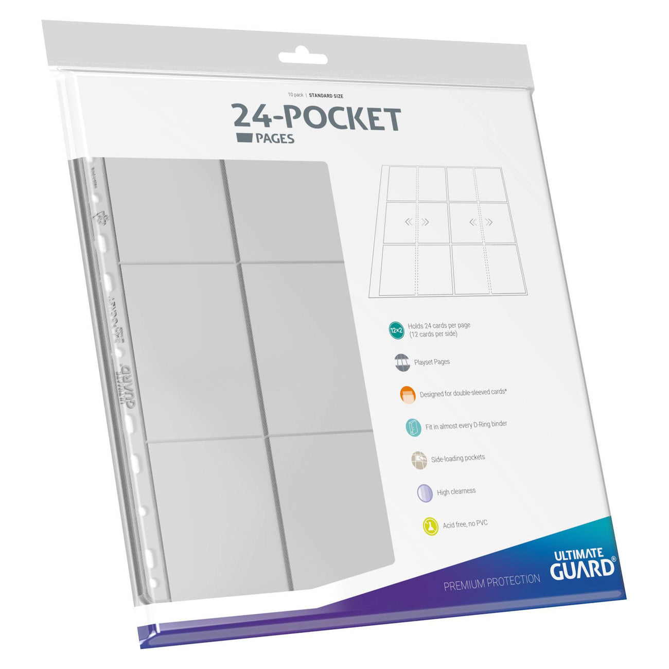 Produktbild Ultimate Guard 24-Pocket QuadRow Pages Side-Loading (10) - Transparent