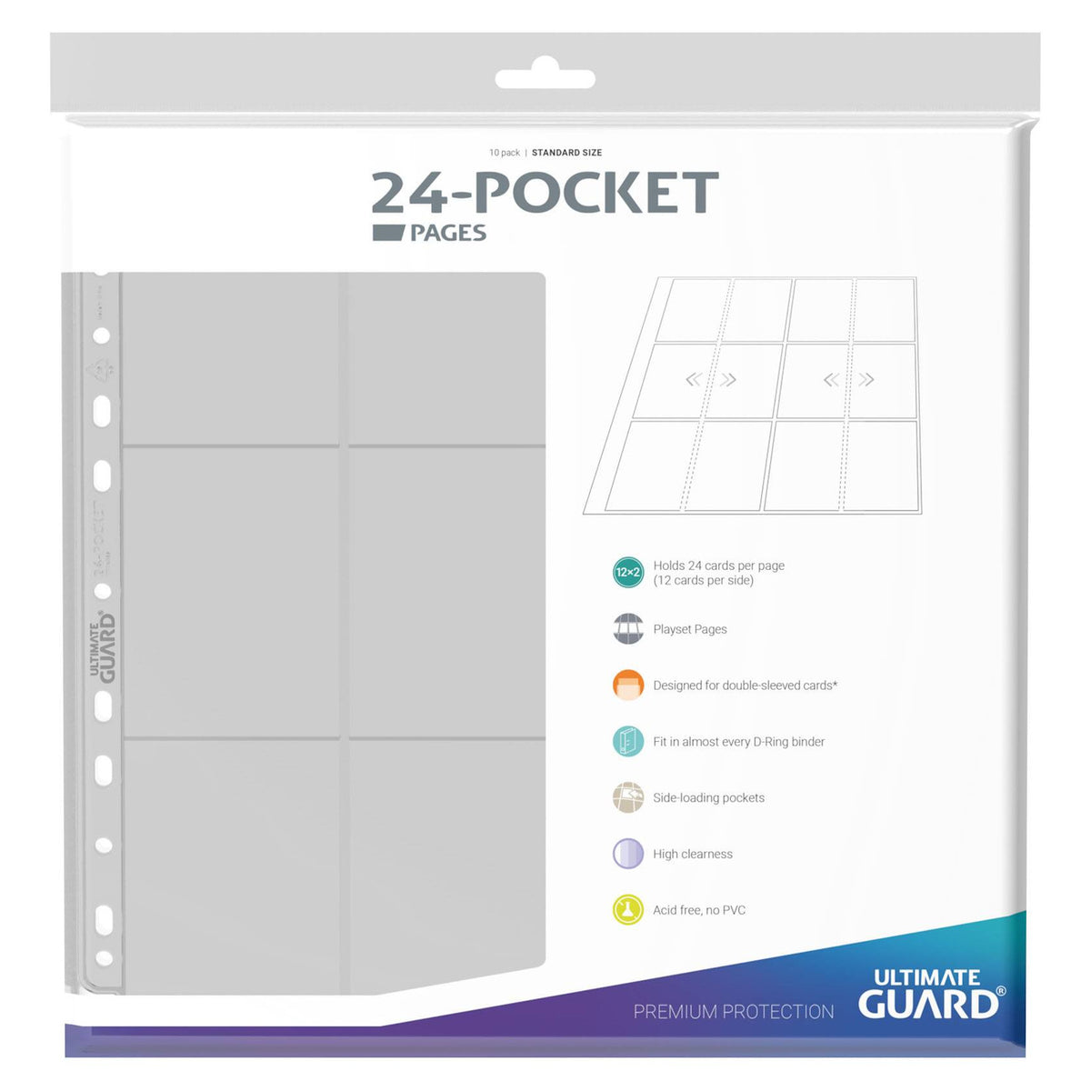 Produktbild Ultimate Guard 24-Pocket QuadRow Pages Side-Loading (10) - Transparent