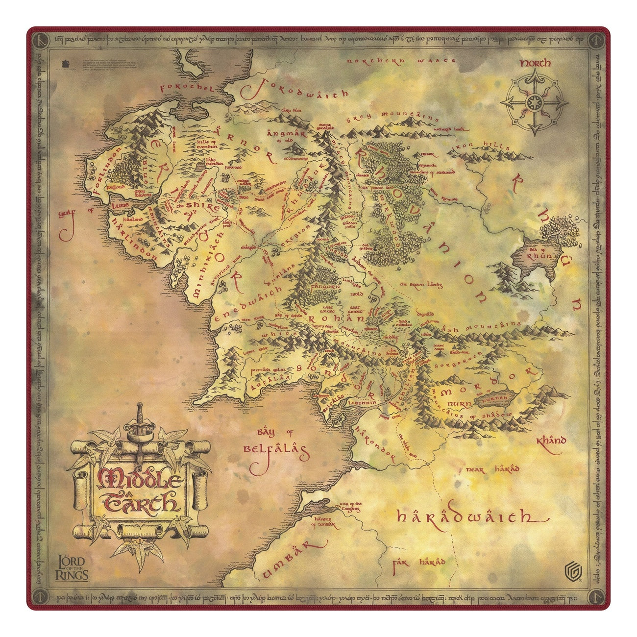 Produktbild Ultimate Guard Play-Mat Oversized 61x 61cm The Lord of the Rings™ "Places of Middle-earth"