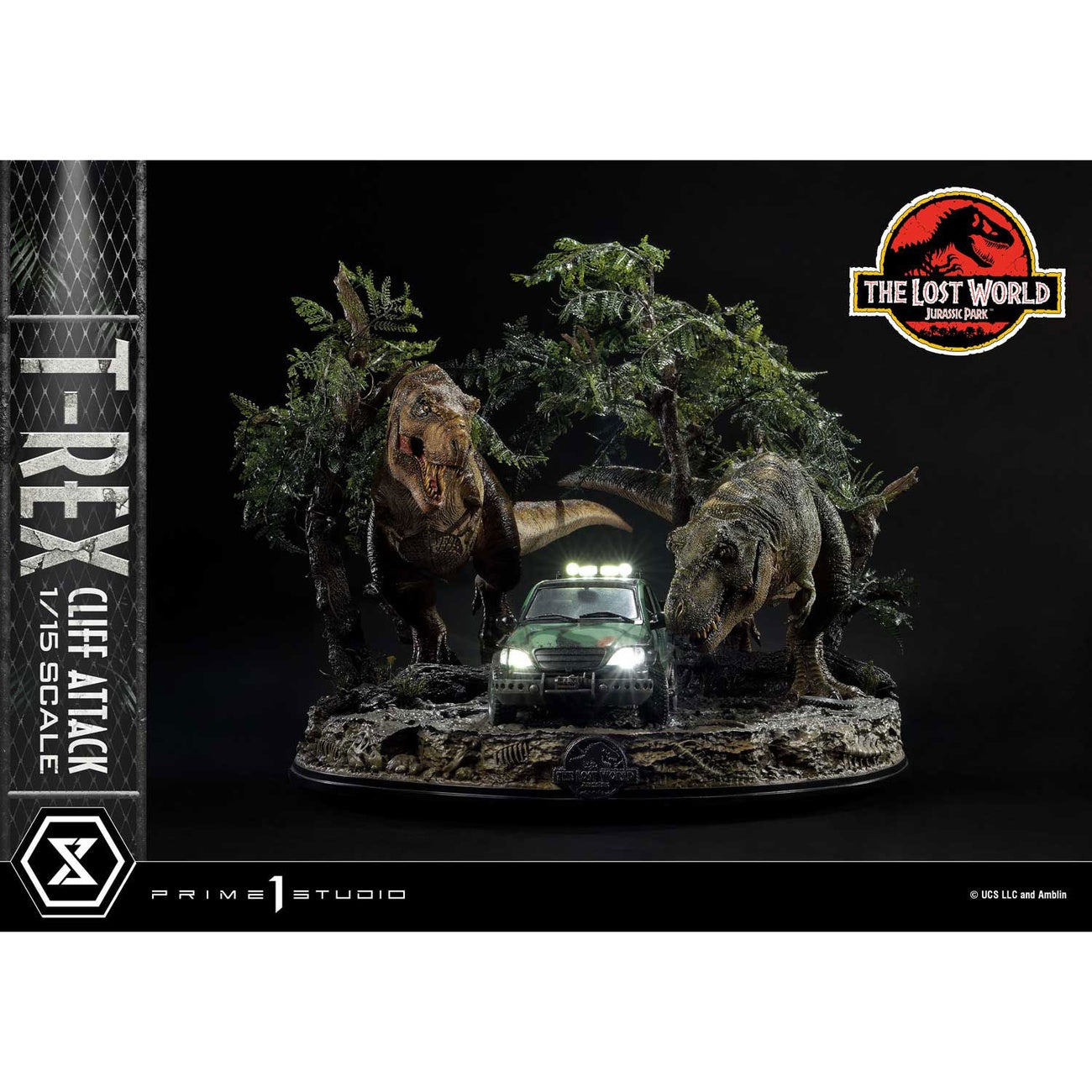 Produktbild Jurassic World: The Lost World Statue 1/15 T-Rex Cliff Attack 53 cm