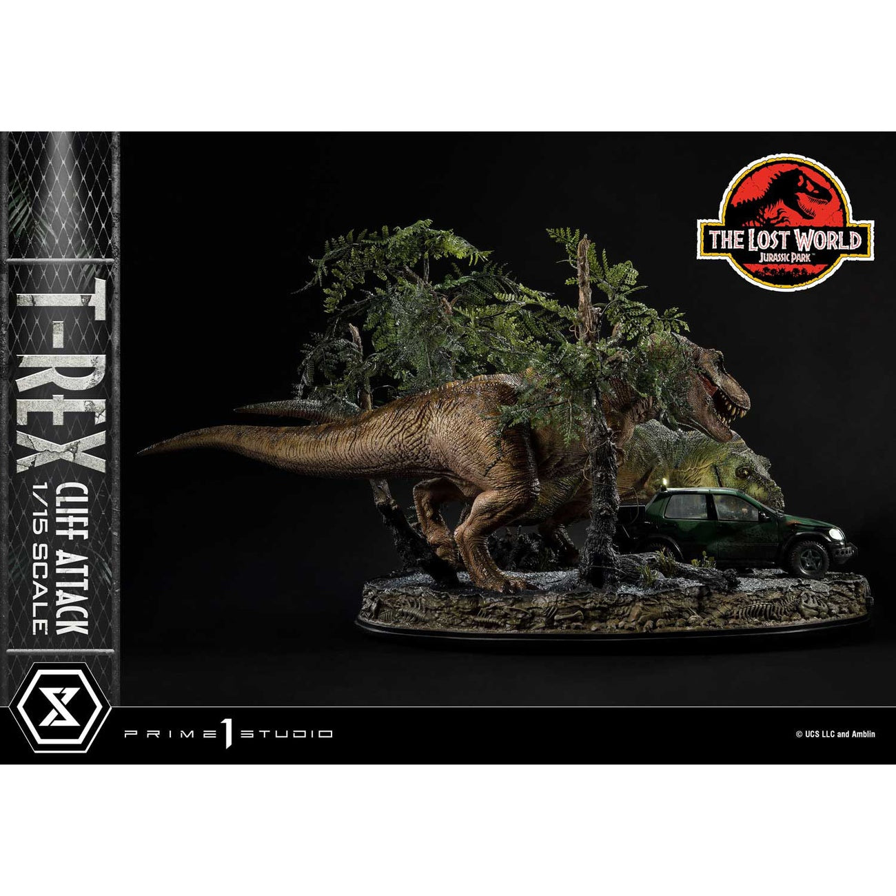 Produktbild Jurassic World: The Lost World Statue 1/15 T-Rex Cliff Attack 53 cm