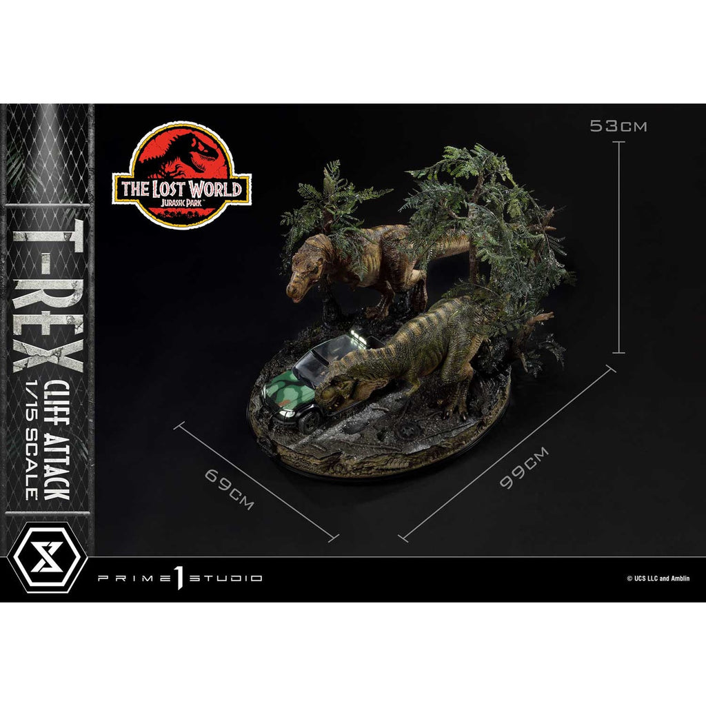 Produktbild Jurassic World: The Lost World Statue 1/15 T-Rex Cliff Attack 53 cm