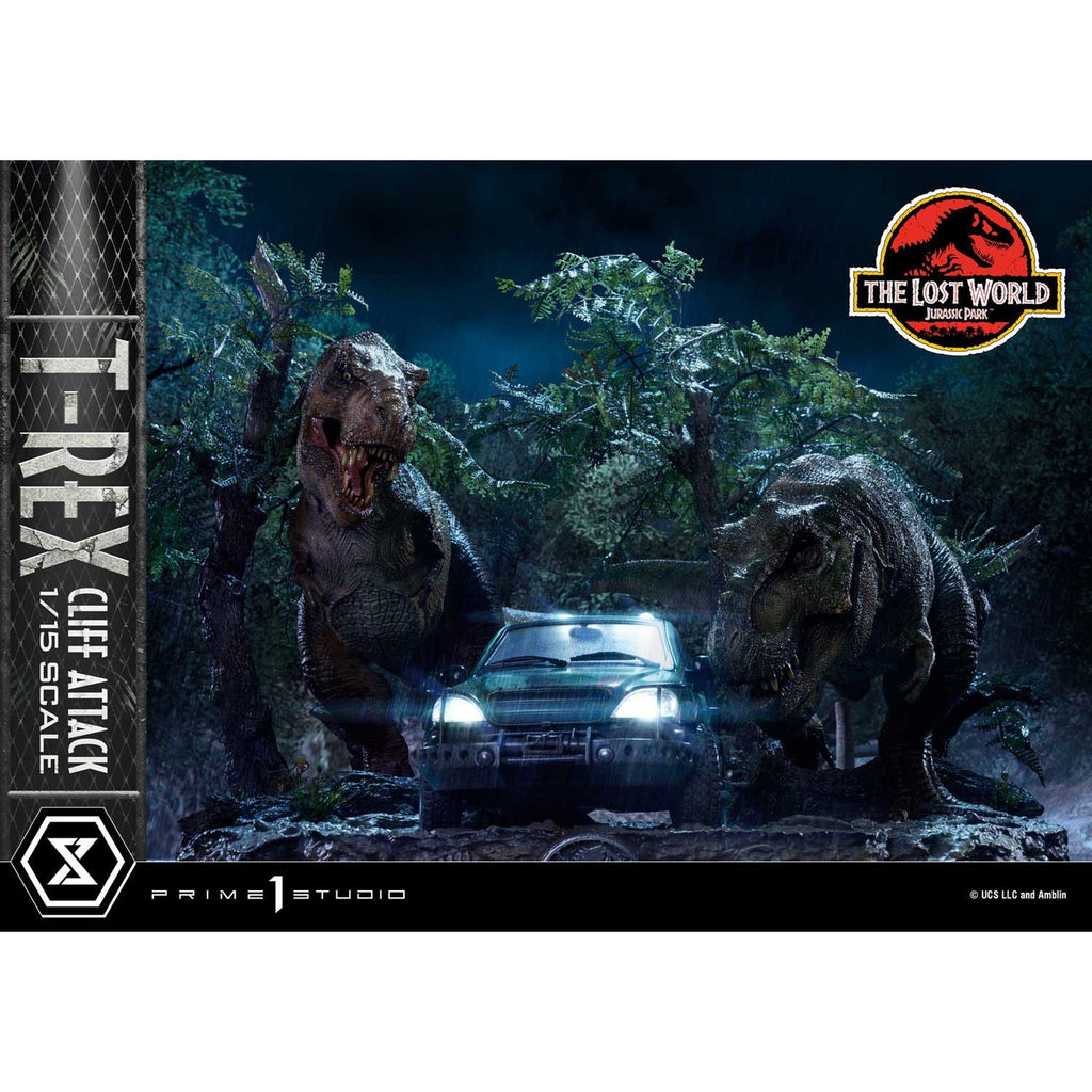 Produktbild Jurassic World: The Lost World Statue 1/15 T-Rex Cliff Attack 53 cm