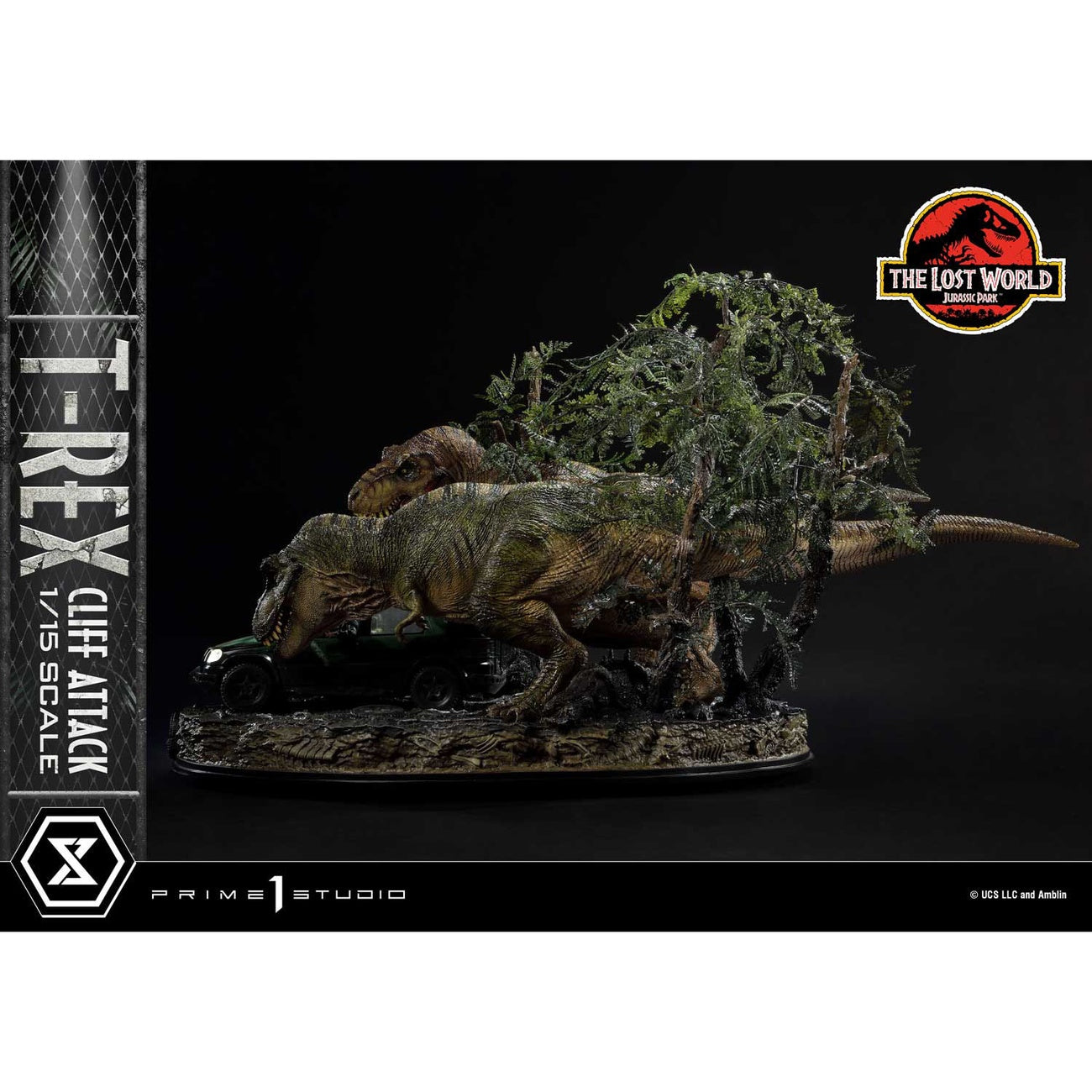 Produktbild Jurassic World: The Lost World Statue 1/15 T-Rex Cliff Attack 53 cm