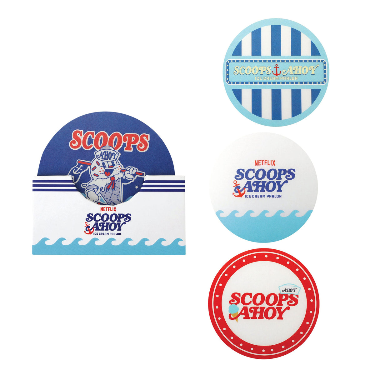 Produktbild Stranger Things Untersetzer Scoops Ahoy 4er-Pack