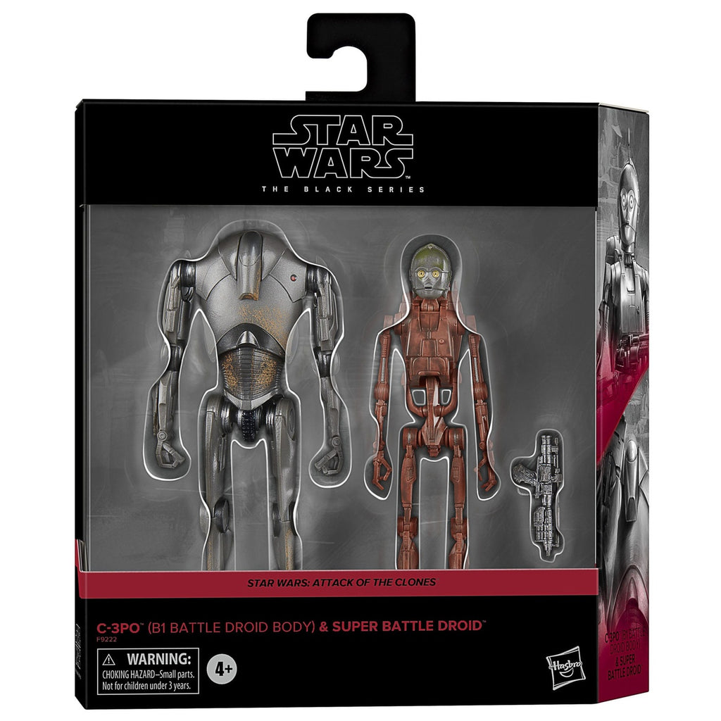 Produktbild Star Wars Episode II Black Series Actionfiguren 2er-Pack C-3PO (B1 Battle Droid Body) & Super Battle Droid 15 cm