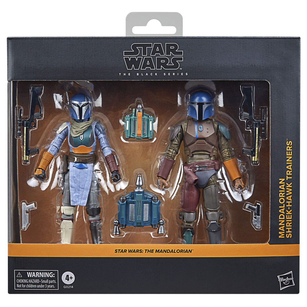 Produktbild Star Wars: The Mandalorian Black Series Actionfiguren 2er-Pack Mandalorian Shriek-Hawk Trainers 15 cm