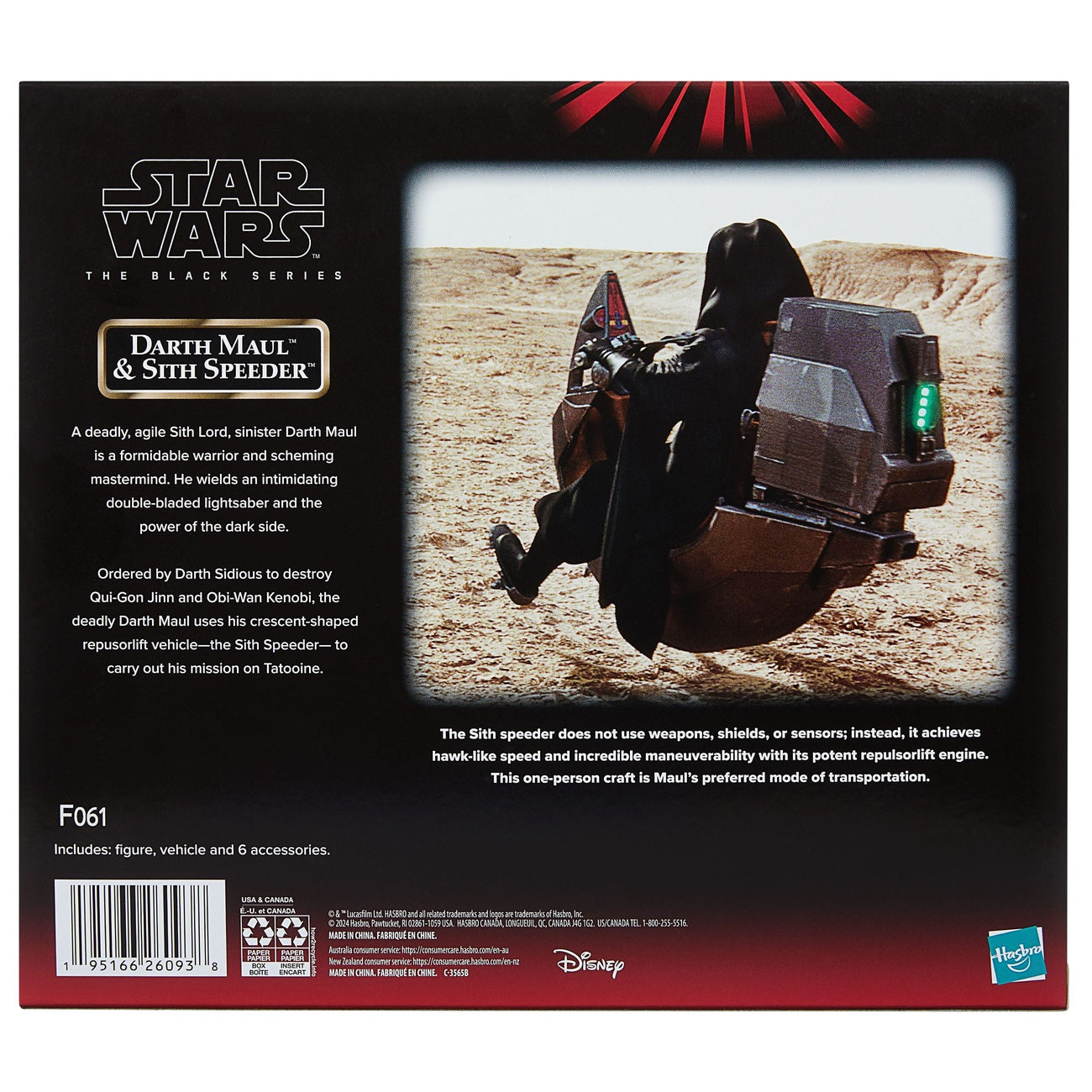 Produktbild Star Wars Episode I Black Series Fahrzeug mit Actionfigur Darth Maul & Sith Speeder 25th Anniversary