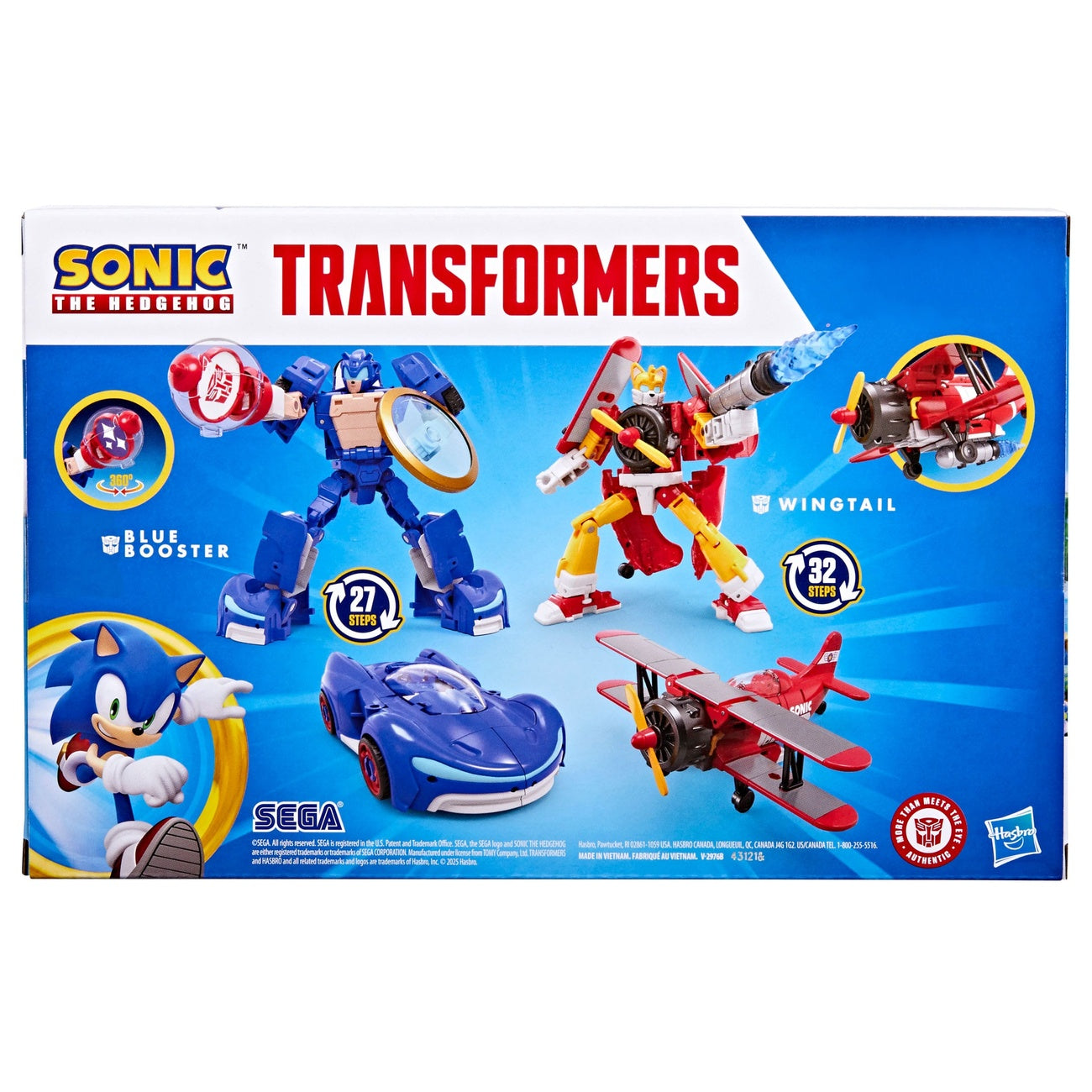 Produktbild Sonic the Hedgehog x Transformers Actionfiguren 2er-Pack Wingtail & Blue Booster 13 cm