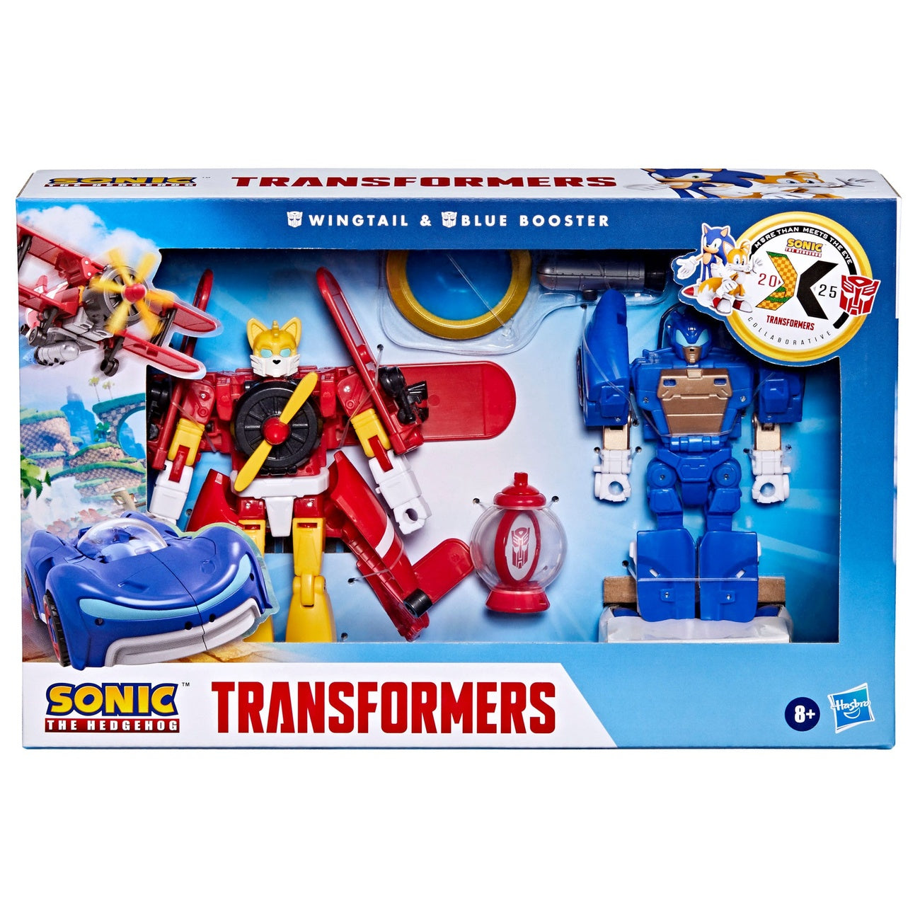 Produktbild Sonic the Hedgehog x Transformers Actionfiguren 2er-Pack Wingtail & Blue Booster 13 cm