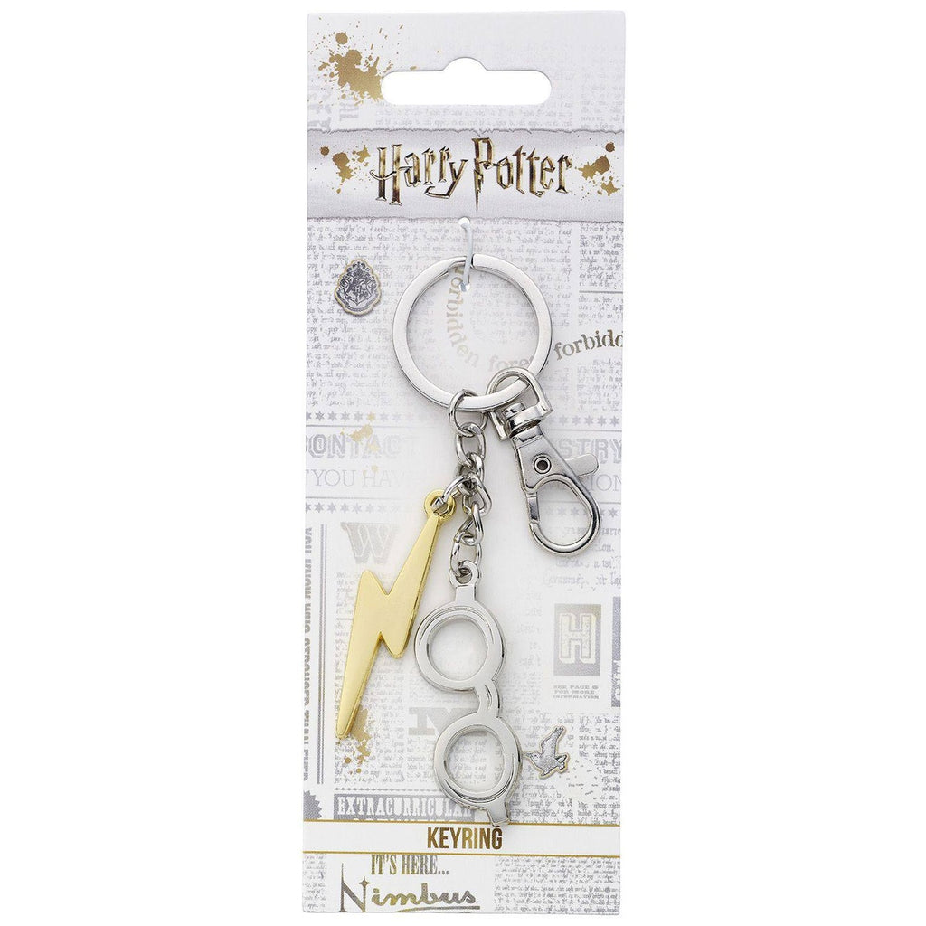 Produktbild Harry Potter Schlüsselanhänger Blitz & Brille (versilbert)