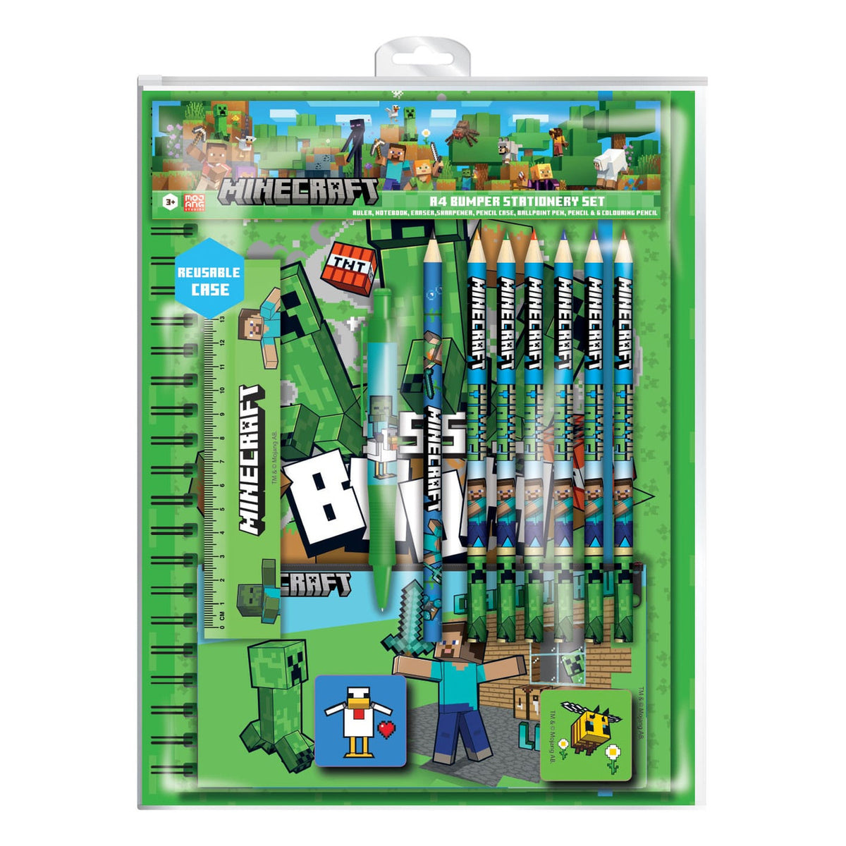 Produktbild Minecraft Schreibset 12-teilig A4 Bumper