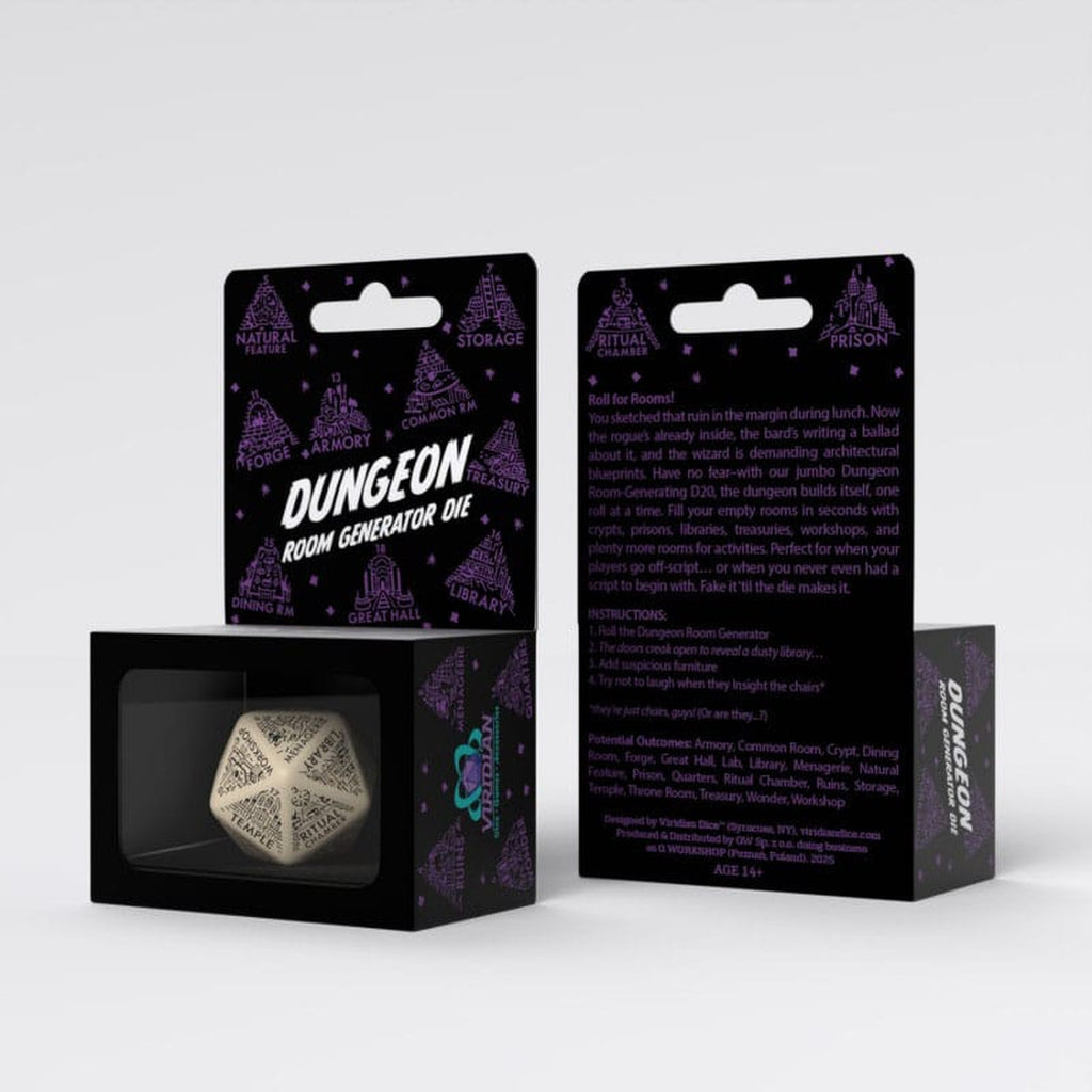 Produktbild Viridian Würfel Jumbo Würfel Dungeon Room Generator D20 Beige