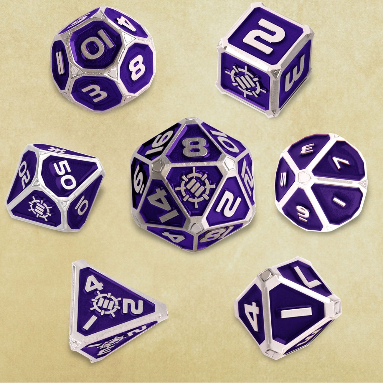 Product image Enhance Tabletop Series Metal RPG Dice Set Purple (7)