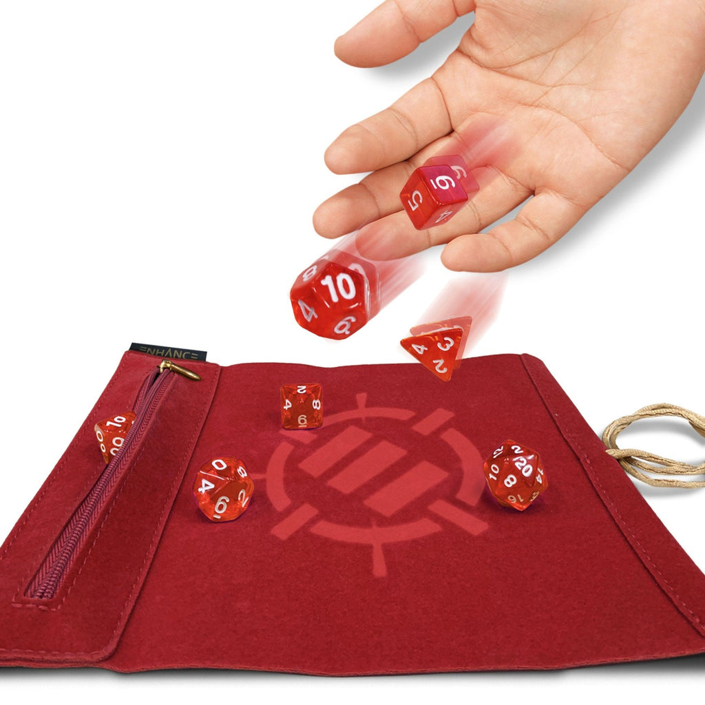 Produktbild Enhance Tabletop Roll on a Scroll Würfeltasche mit Würfel Rot