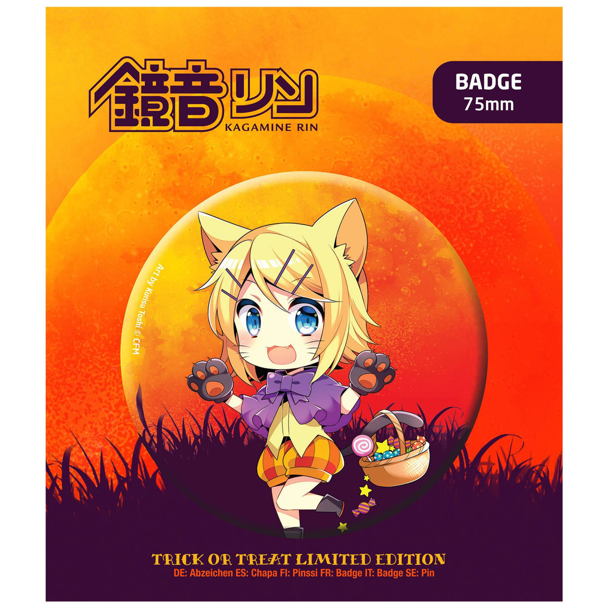 Produktbild Hatsune Miku Ansteck-Button Halloween Limited Edition Kagamine Rin