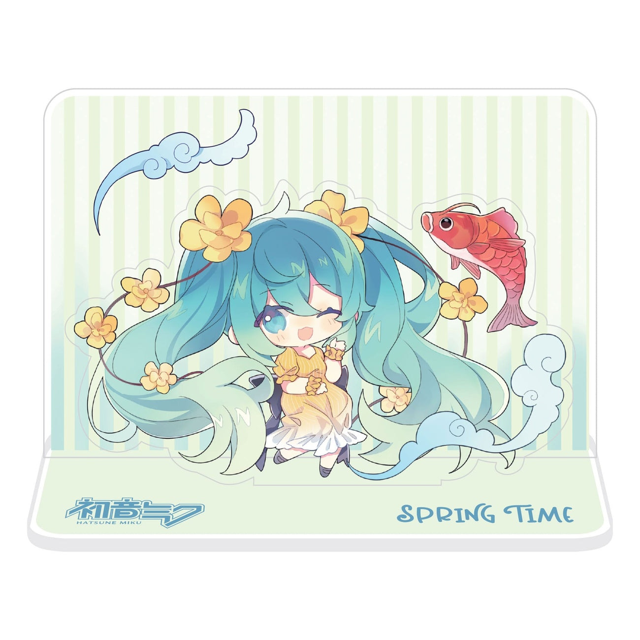 Produktbild Hatsune Miku Acryl Figurenaufsteller aus Acryl Hatsune Miku Spring Time Chibi Miku with Koi 11 cm