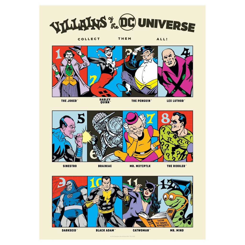 Produktbild DC Comis Kunstdruck 90th Anniversary Villains Limited Edition 42 x 30 cm