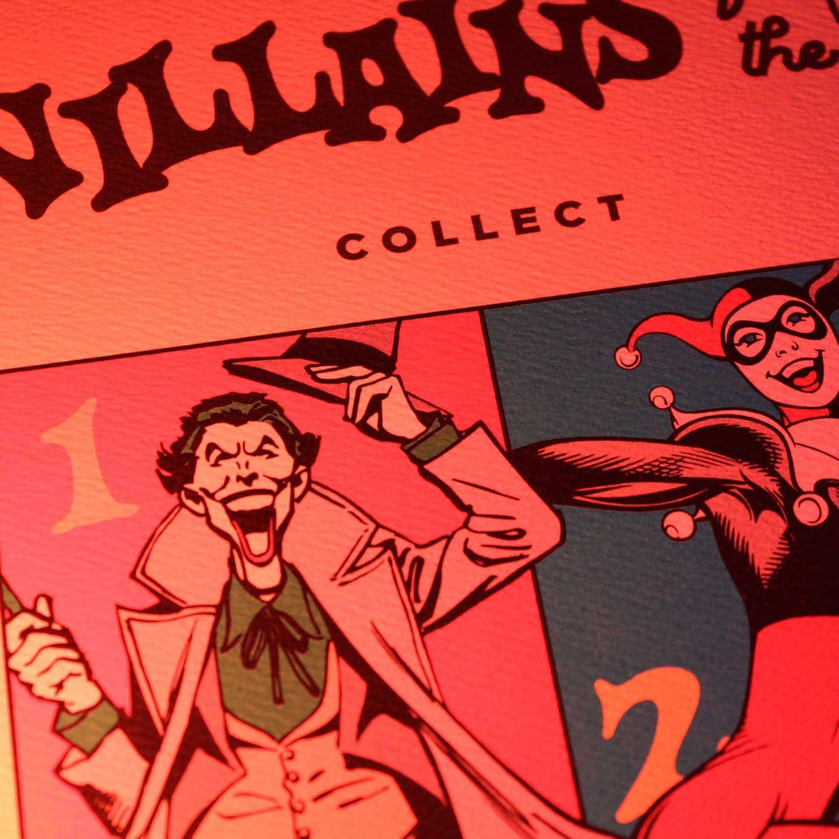 Produktbild DC Comis Kunstdruck 90th Anniversary Villains Limited Edition 42 x 30 cm