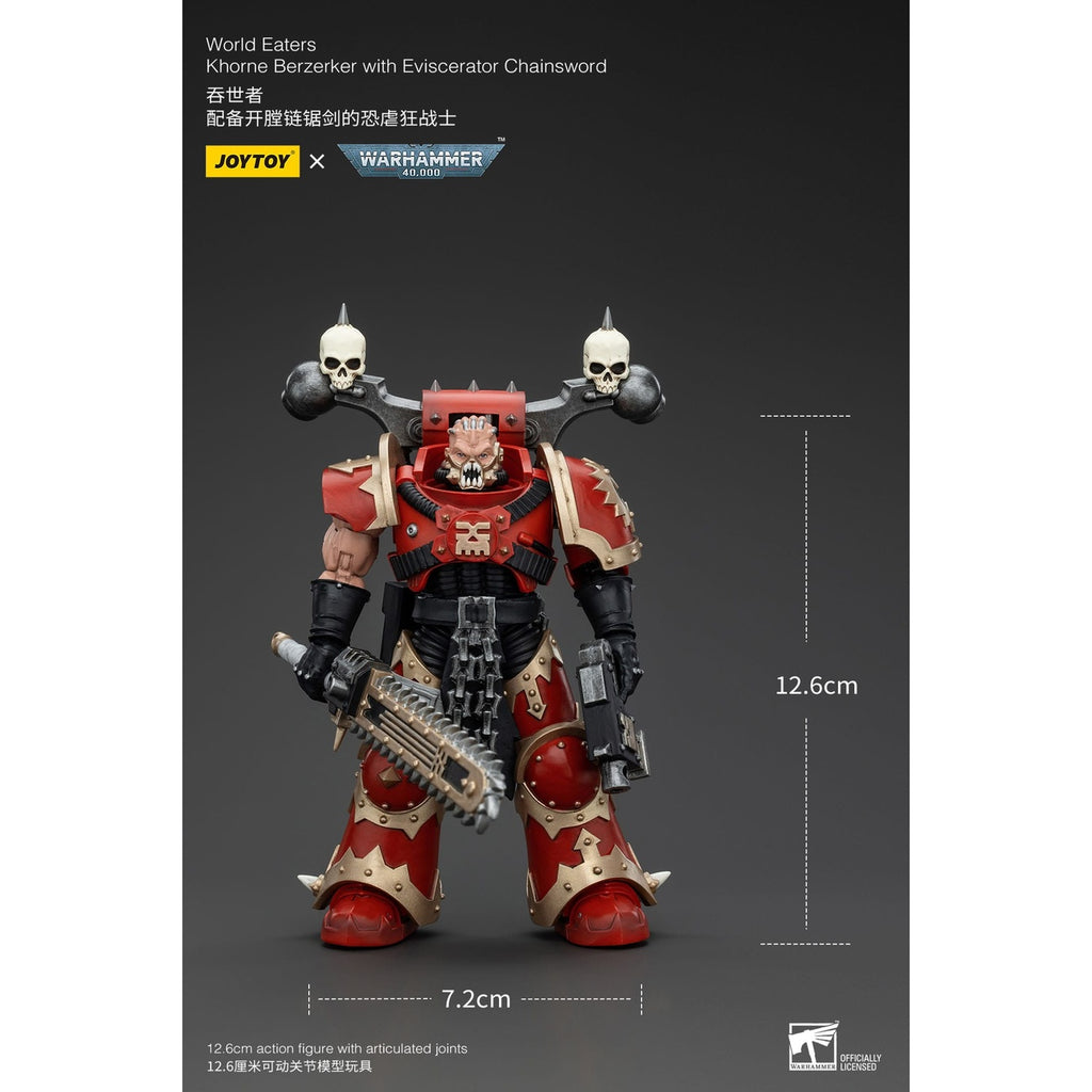 Produktbild Warhammer 40k Actionfigur 1/18 World Eaters Khorne Berzerker with Eviscerator Chainsword 13 cm